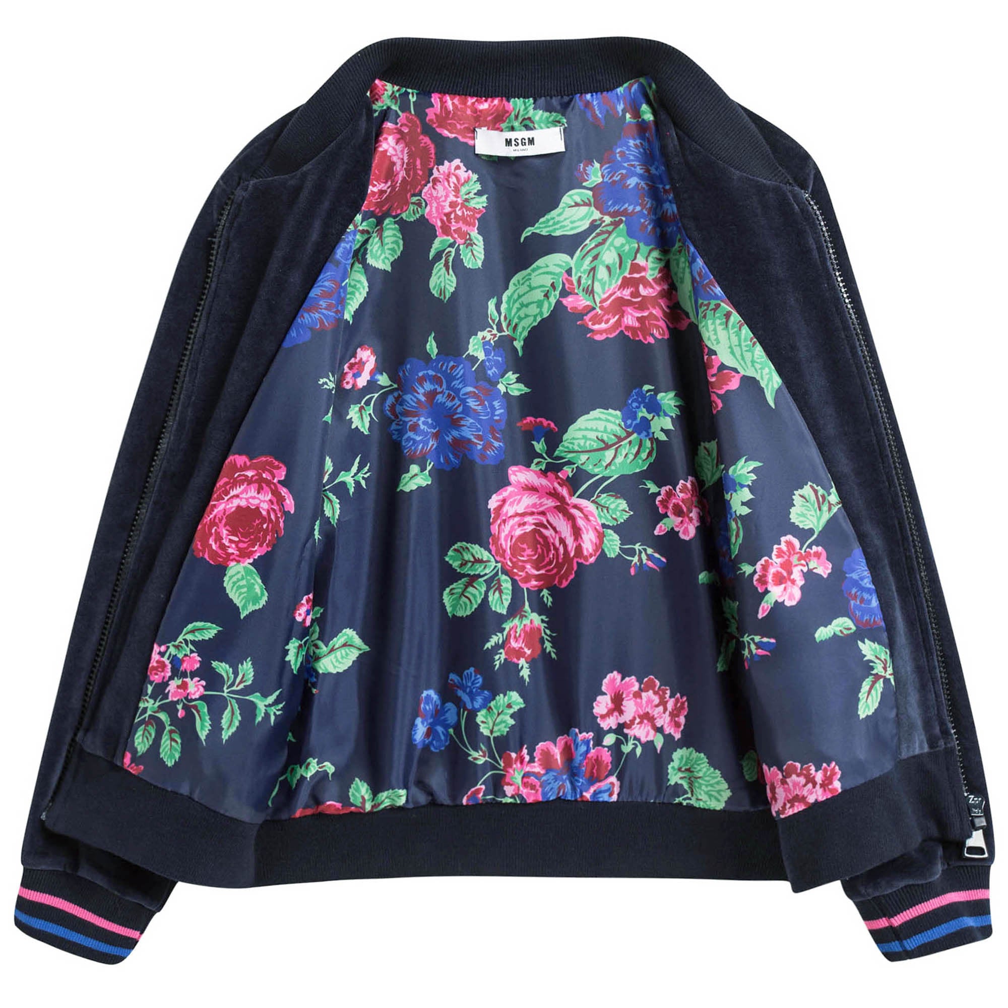 Girls Blue Velvet Jacket