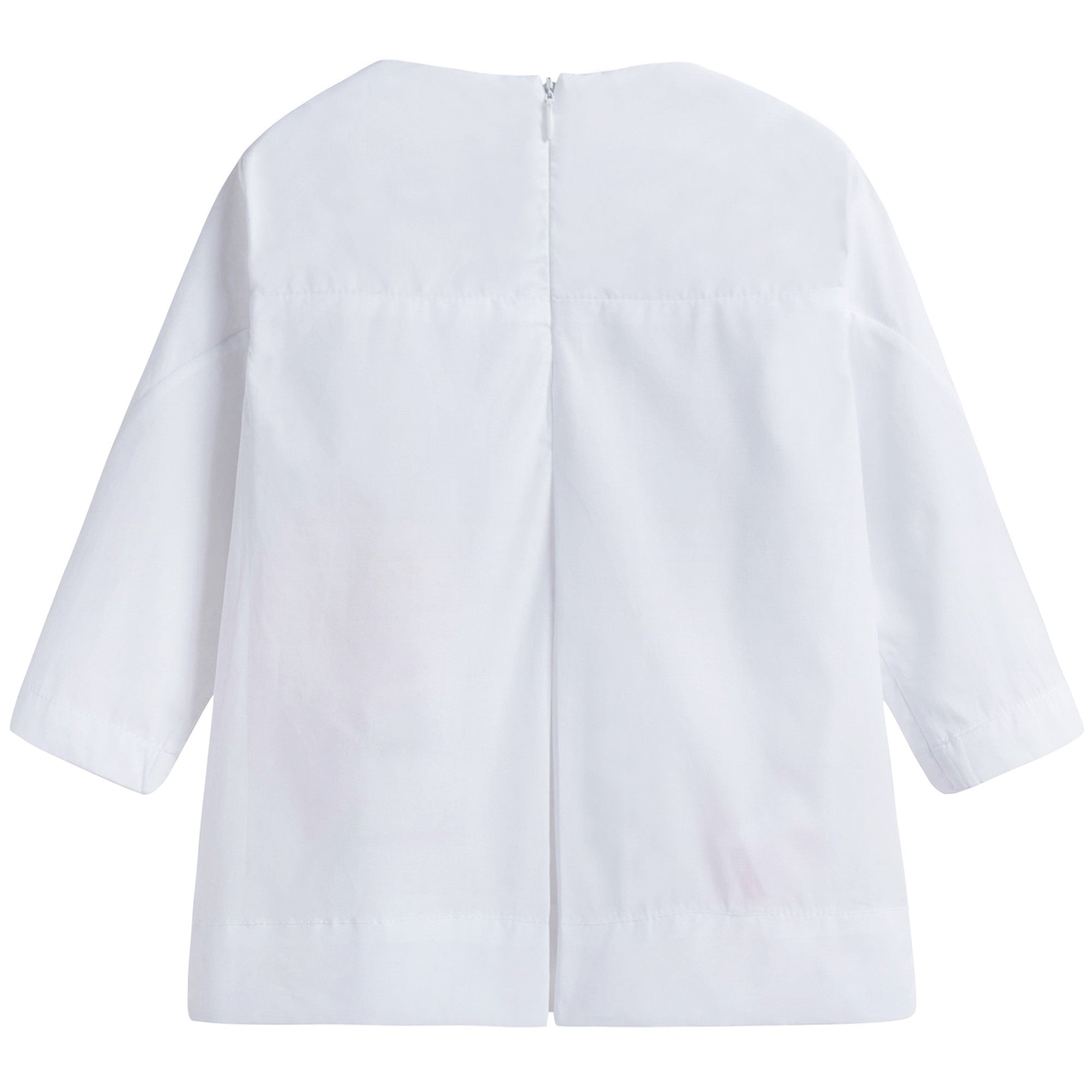 Girls White Printed Cotton Top
