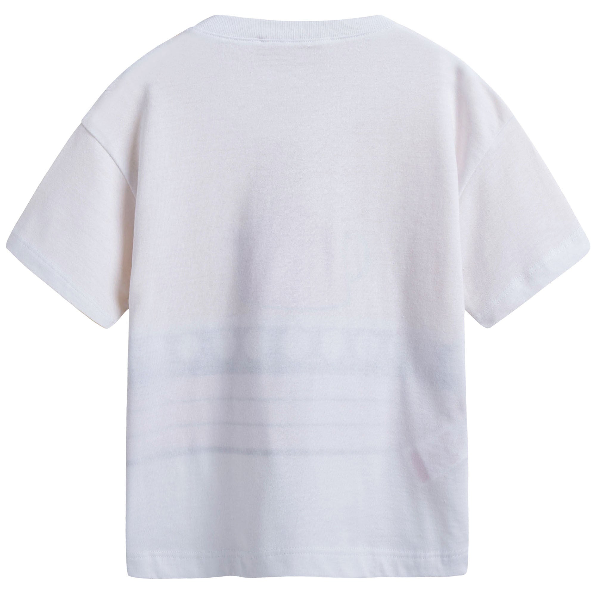 Girls Yellow & White Printed Cotton T-shirt