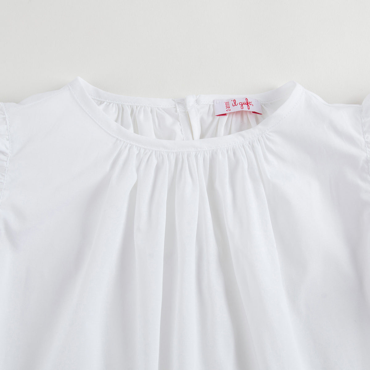 Girls White Cotton Ruffled Trims Blouse - CÉMAROSE | Children's Fashion Store - 3
