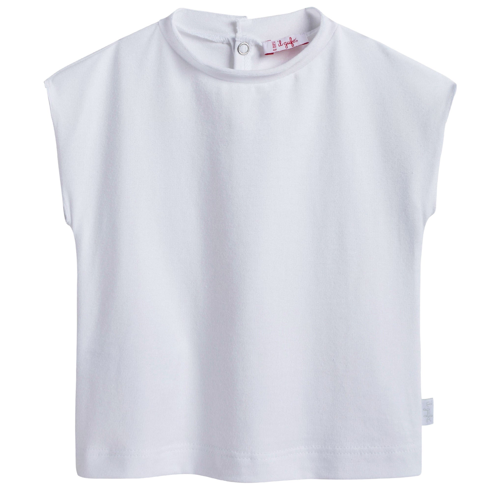 Baby Girls White Cotton T-shirt