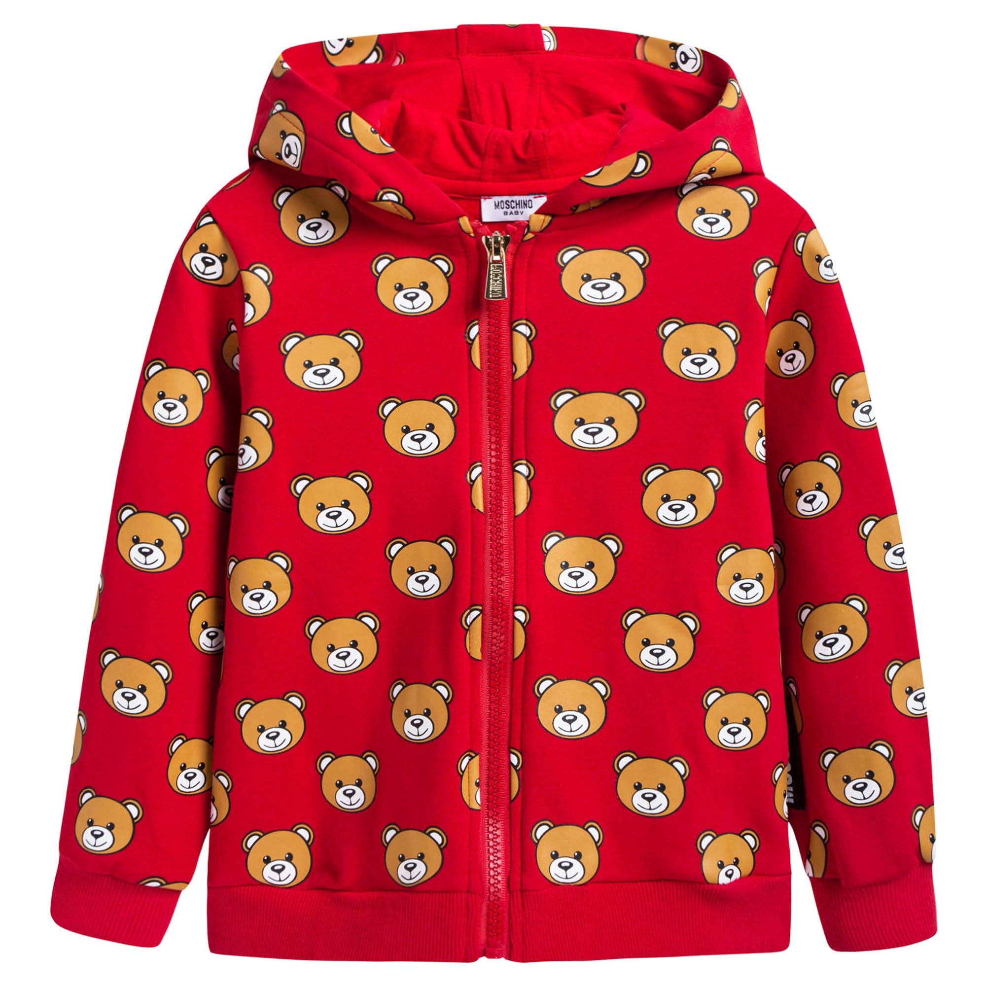 Baby Red Teddy Zip-up Top