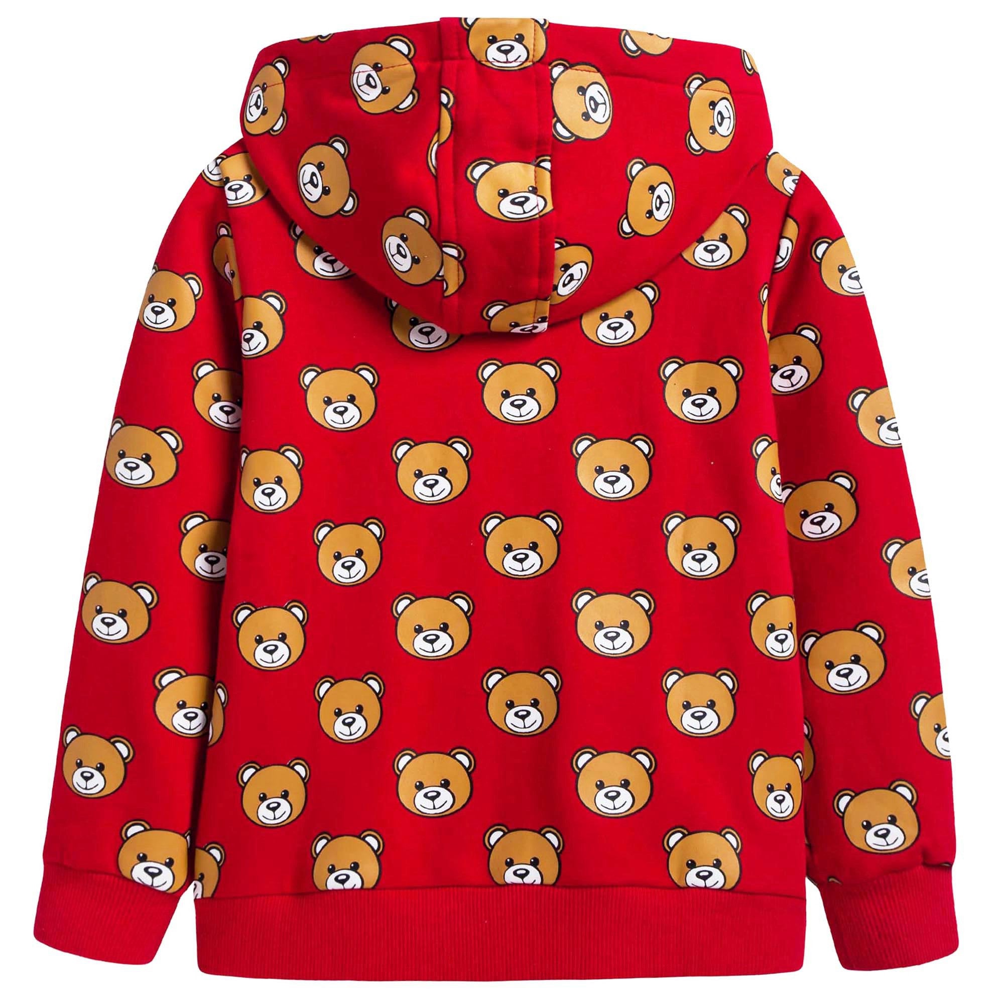 Baby Red Teddy Zip-up Top