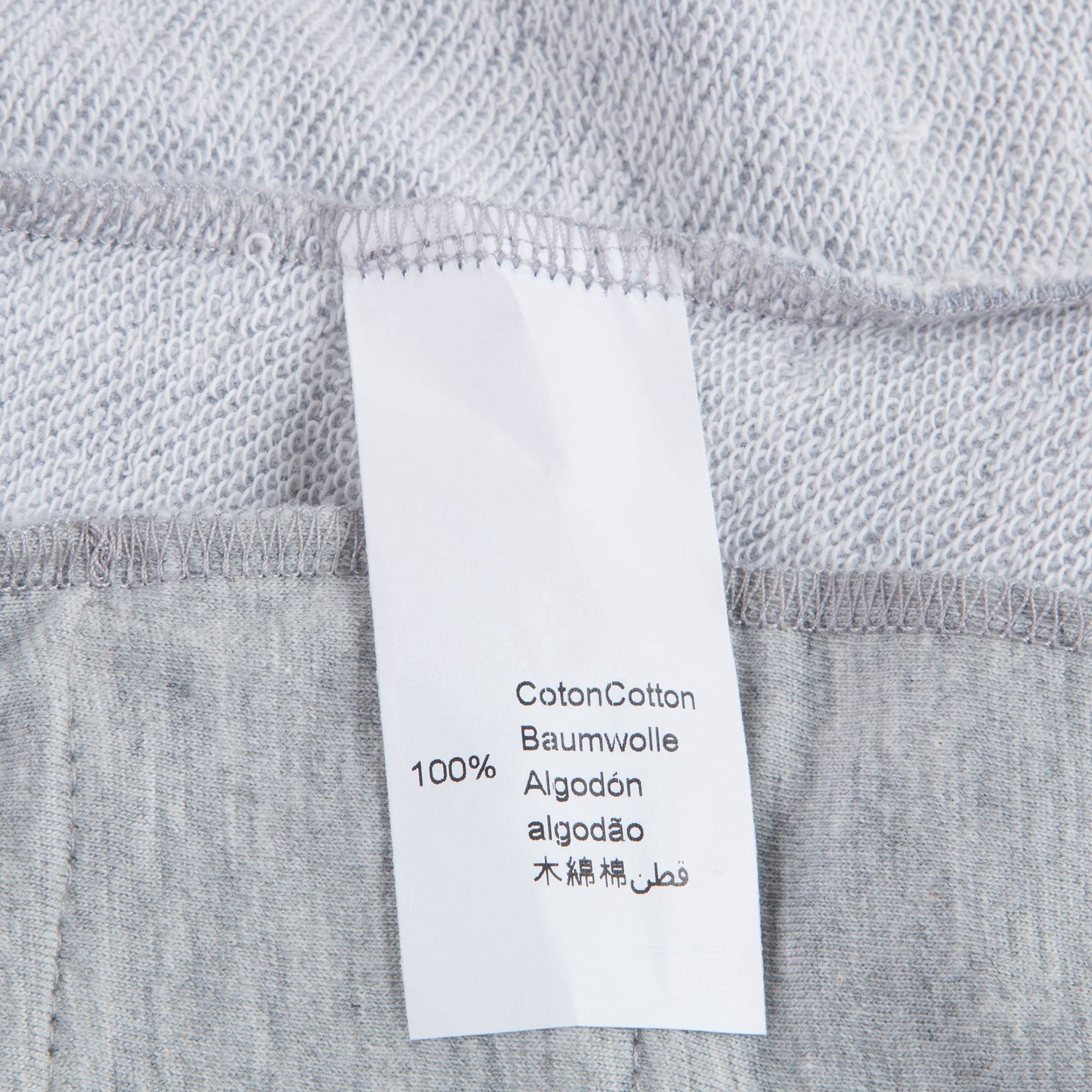 Girls Marl Grey Logo Cotton Trousers