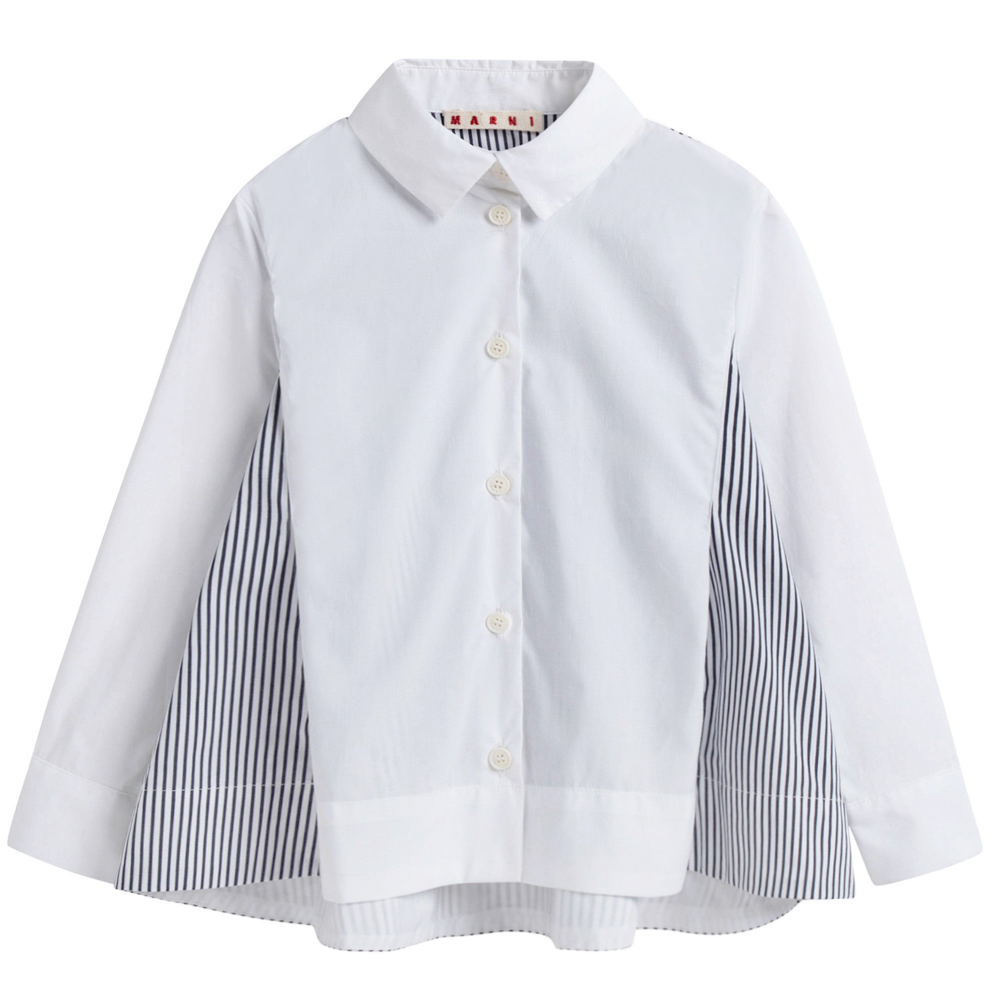 Girls White Striped Shirt