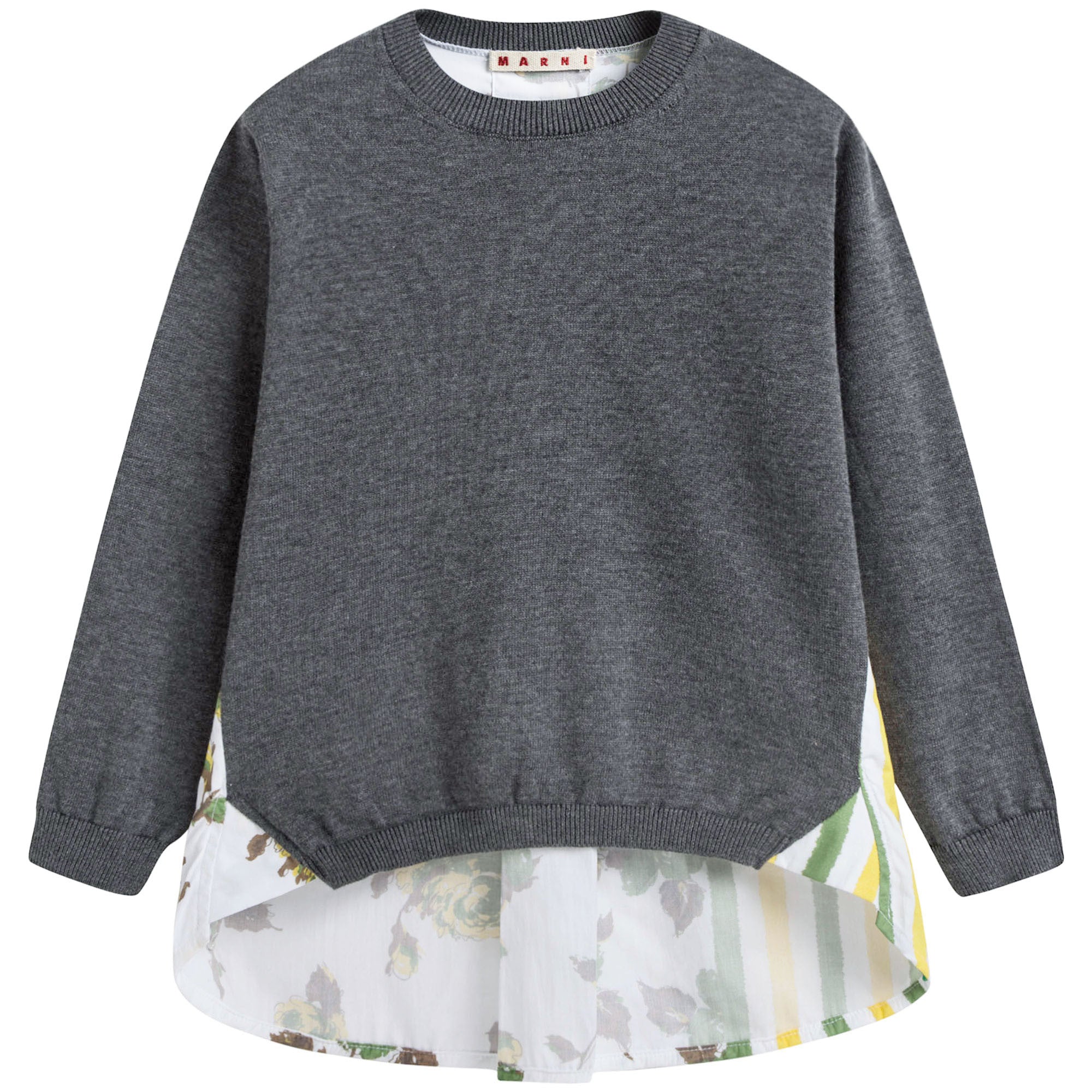 Girls Dark Grey Printed Pullover