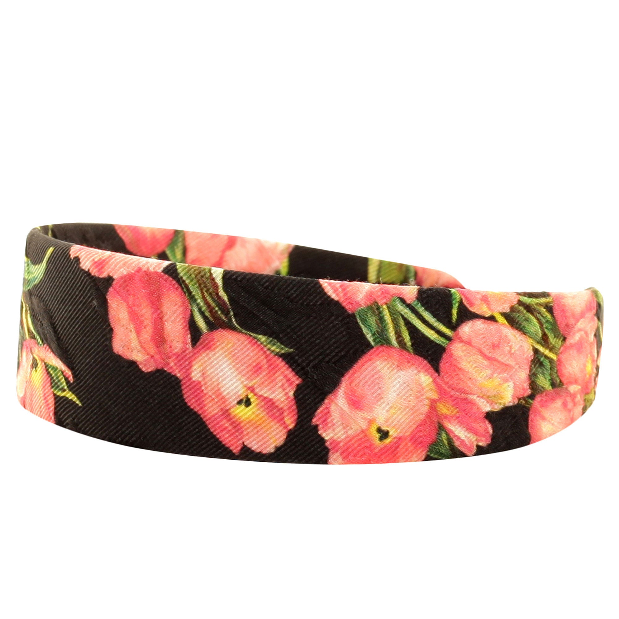 Girls Black Hairband With Pink Tulips Print Trims - CÉMAROSE | Children's Fashion Store - 2