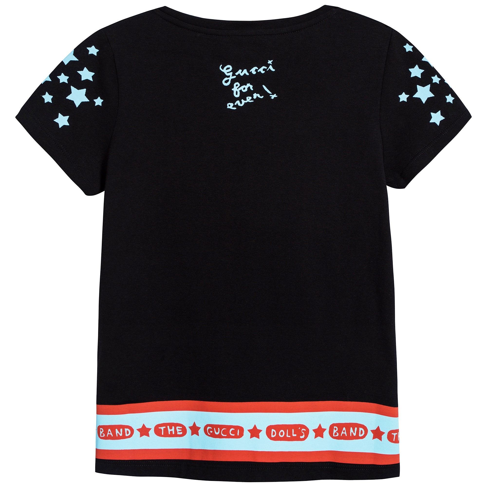 Girls Black Cotton T-shirt