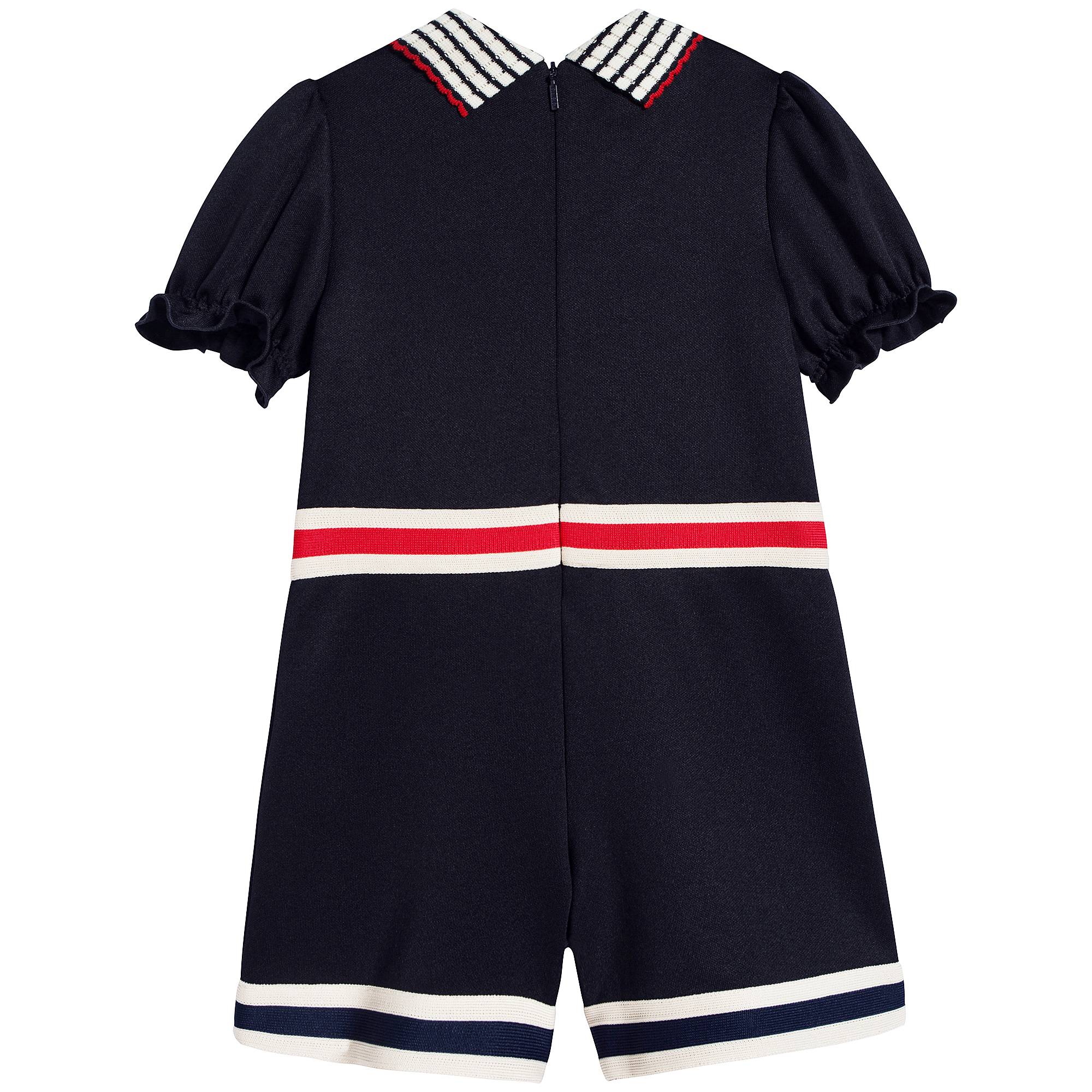 Girls Navy Cotton Rompers