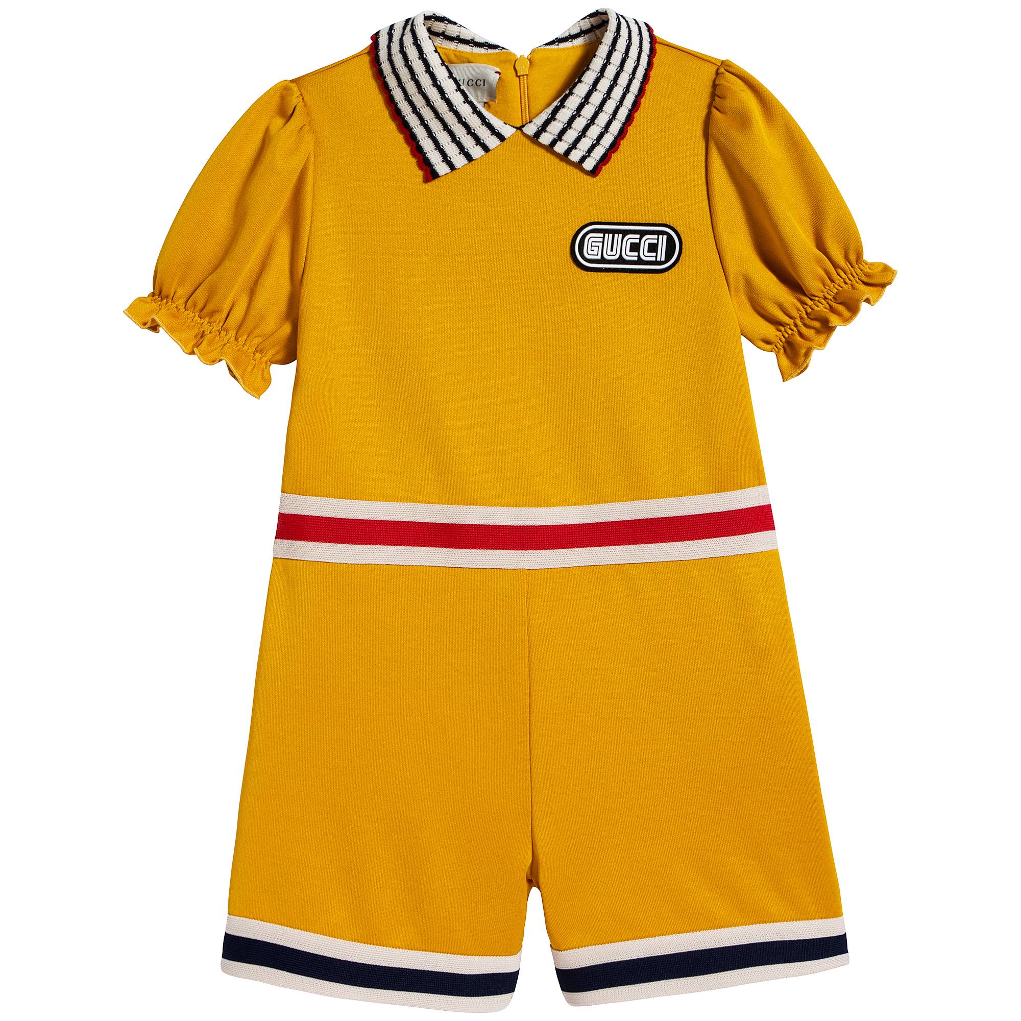Girls Bright Amber Cotton Rompers