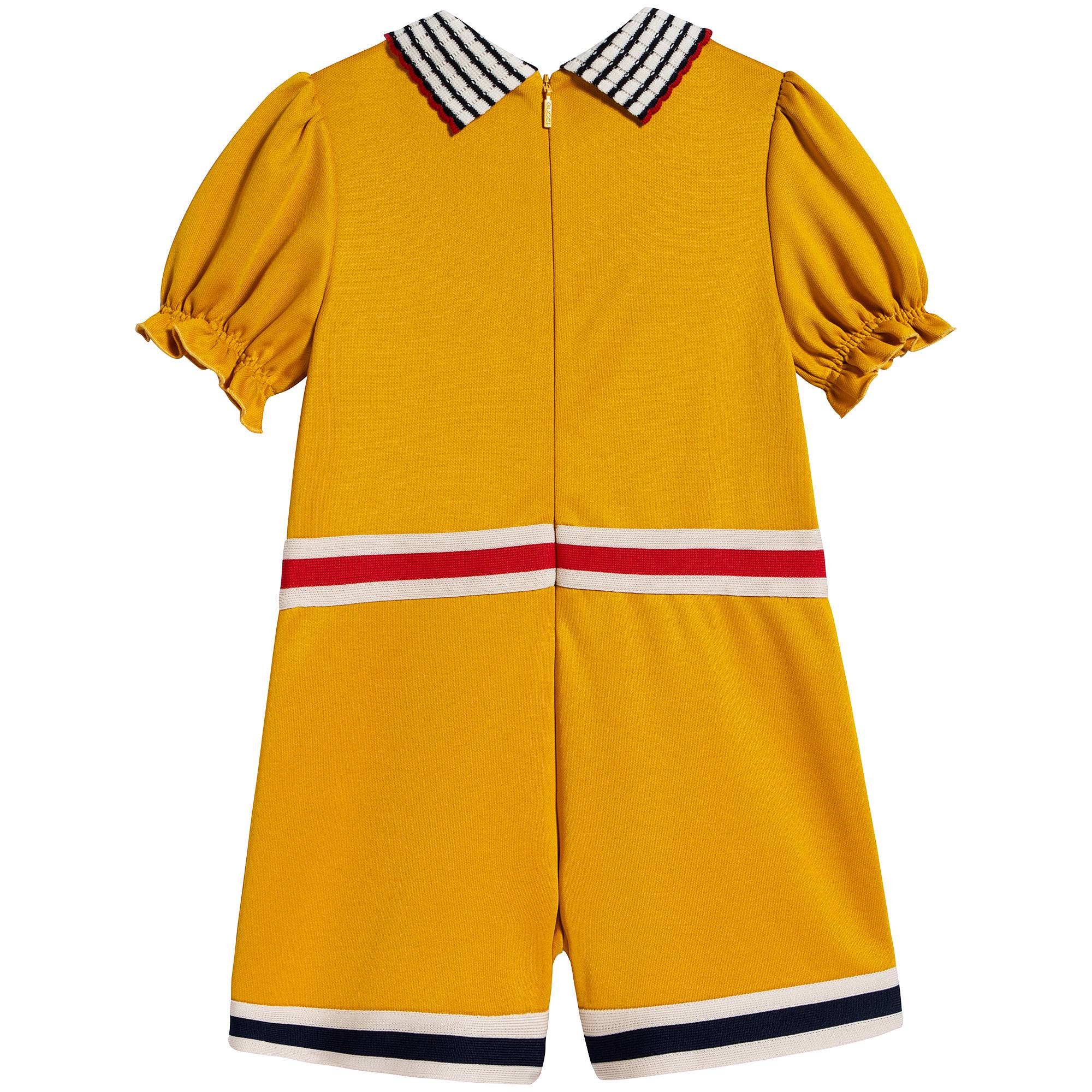 Girls Bright Amber Cotton Rompers