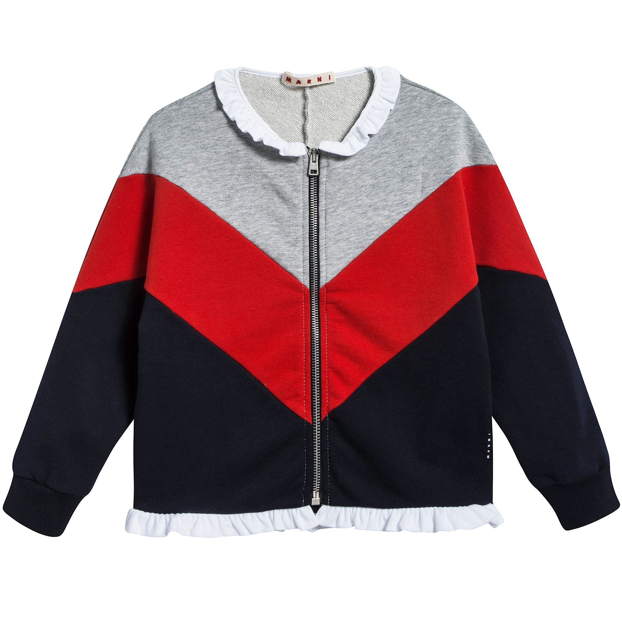 Girls Navy Blue Striped Cotton Cardigan