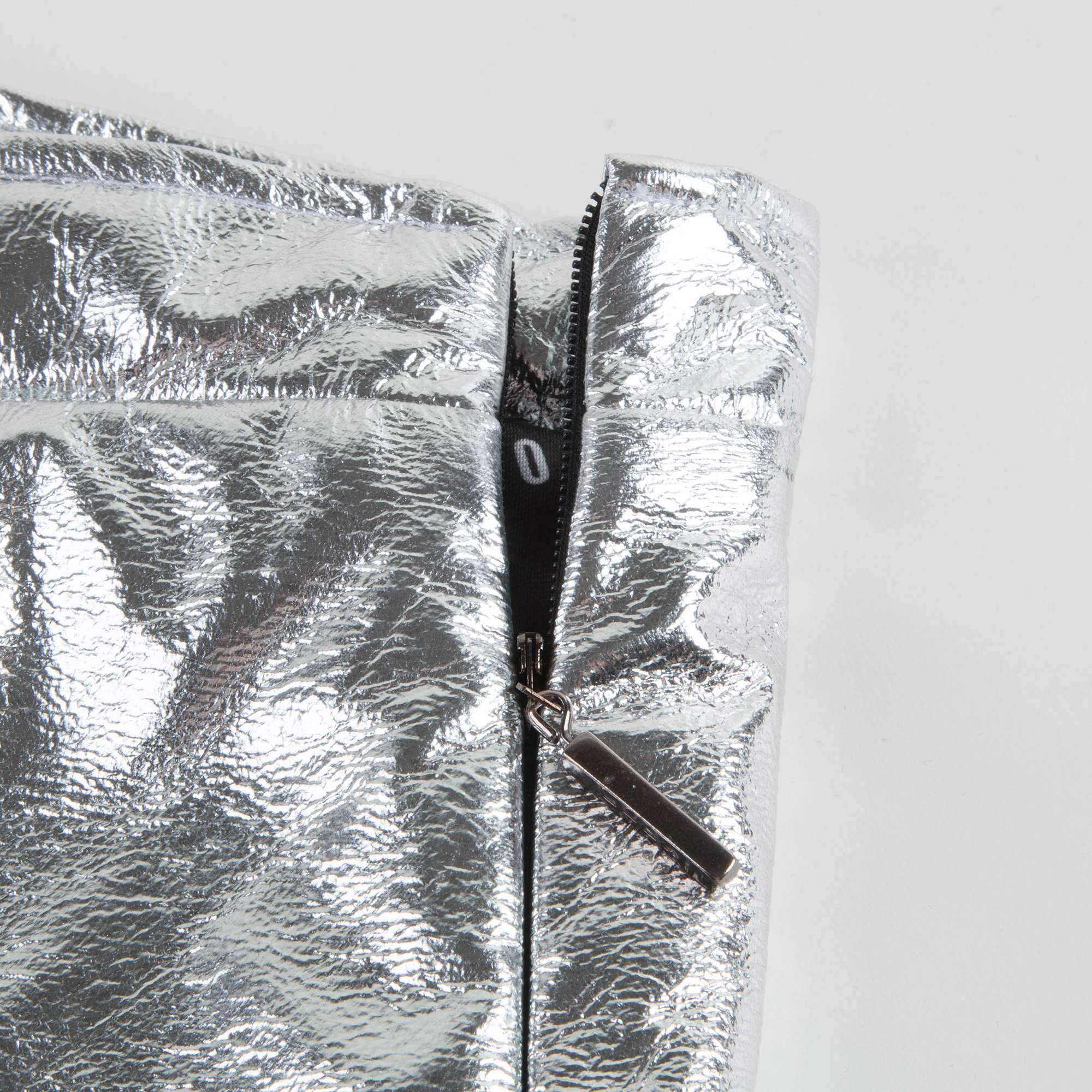 Girls Silver Eco Leather Skirt