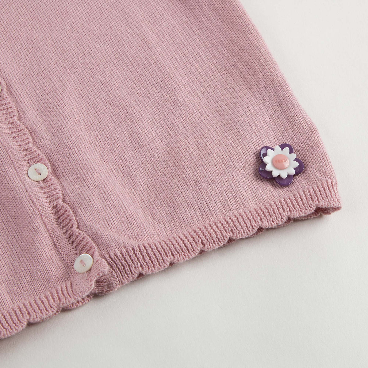 Baby Girls Light Pink Cotton Knitted Cardigan - CÉMAROSE | Children's Fashion Store - 6