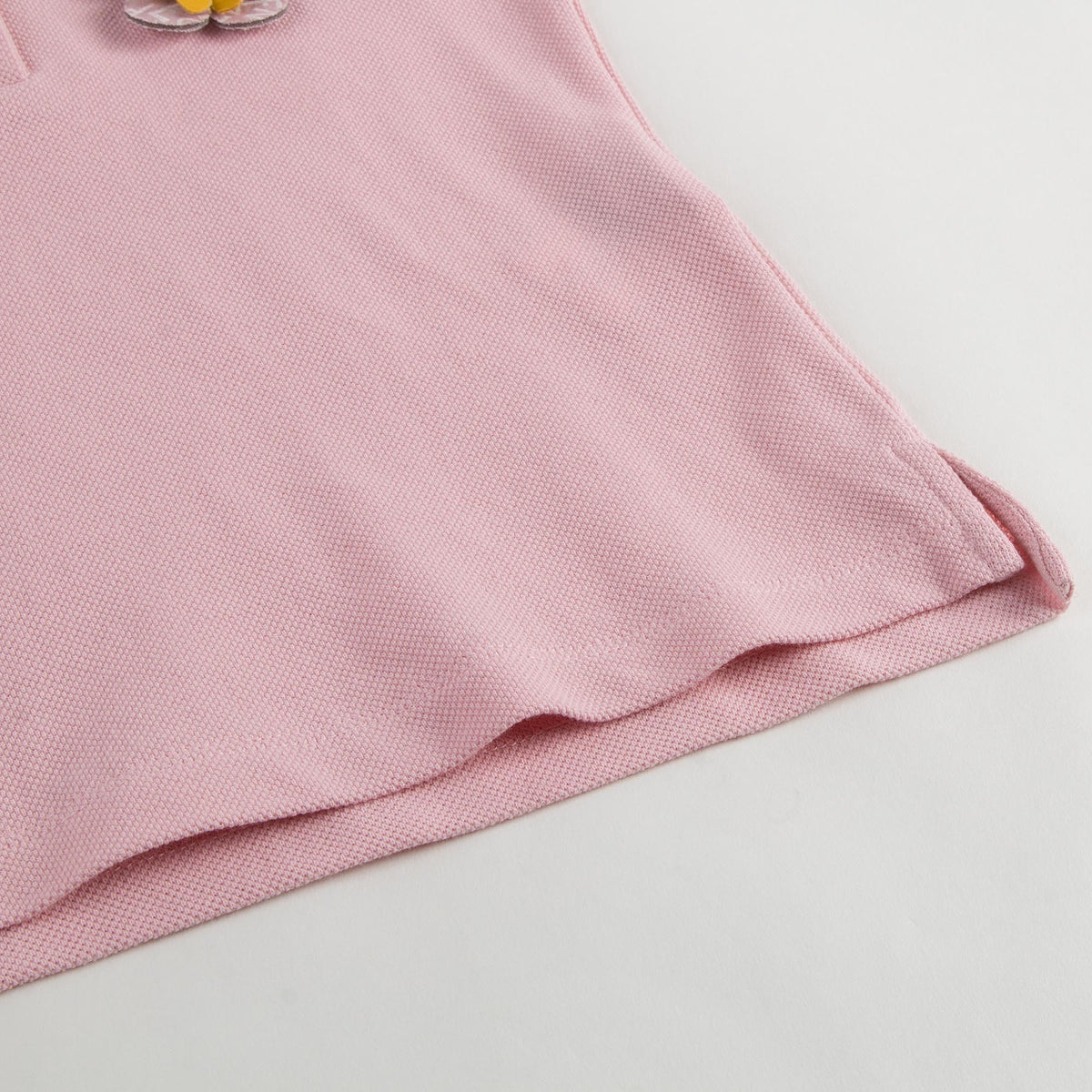 Girls Pink Cotton Polo Shirt With Patch Flower Trims - CÉMAROSE | Children's Fashion Store - 6