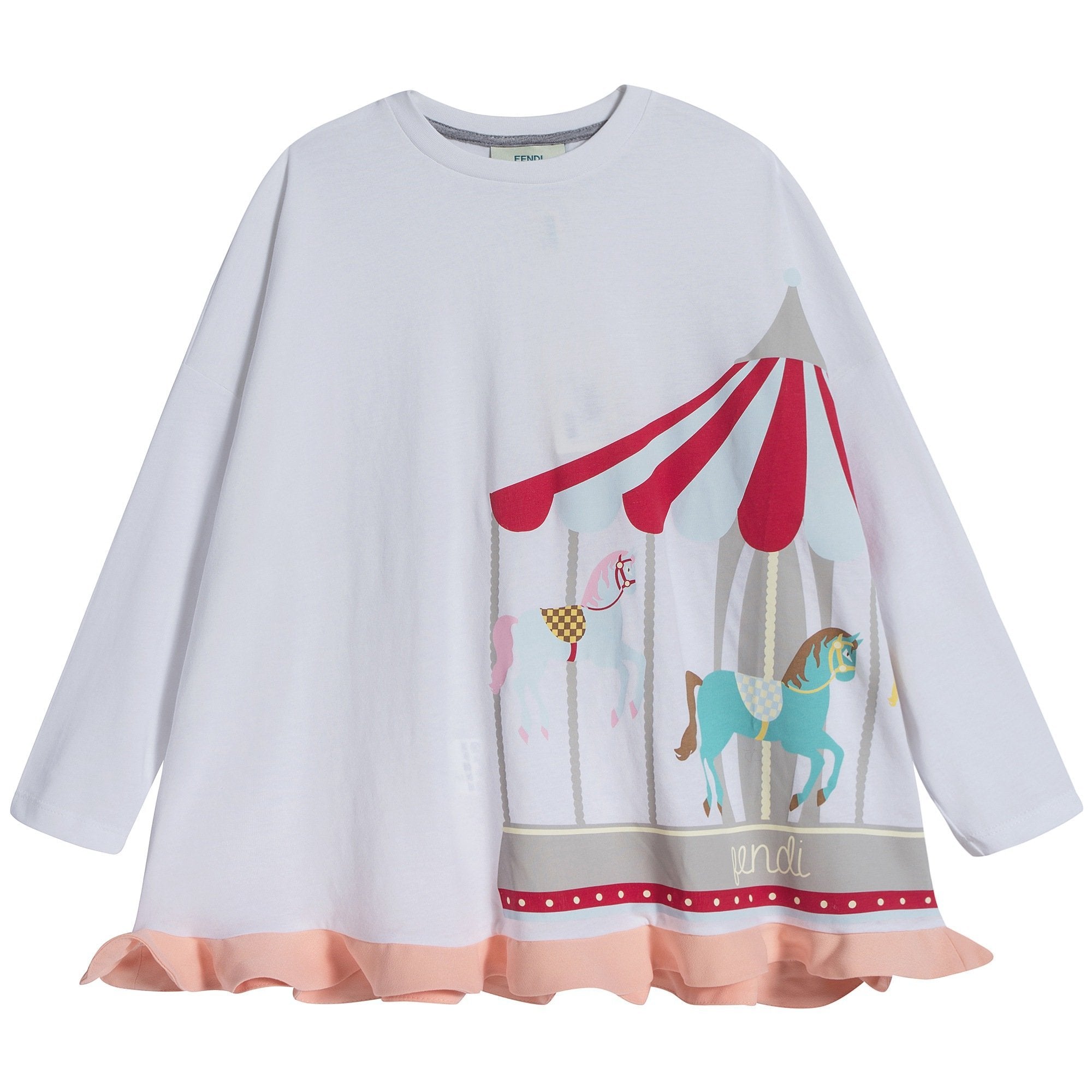Girls White Cotton T-shirt