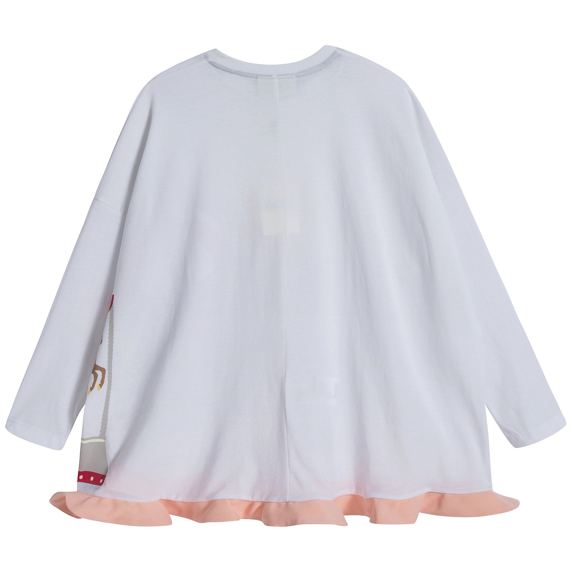 Girls White Cotton T-shirt