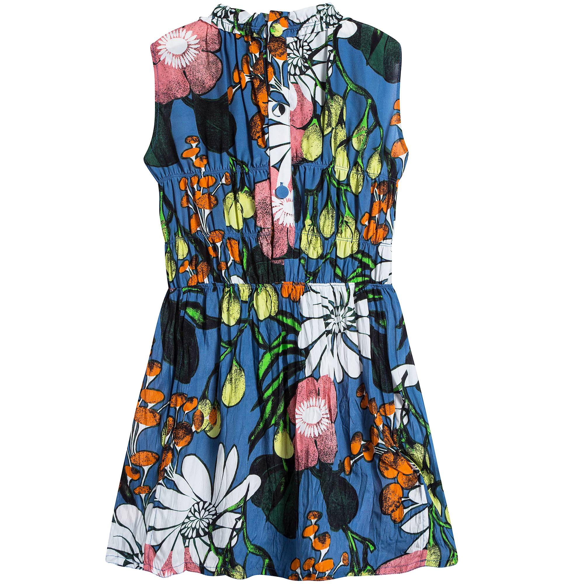 Girls Bright Cobalt Viscose & Silk Dress