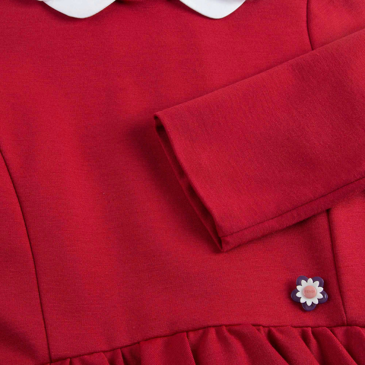 Girl Red Woven Ruffled Waisted Dress - CÉMAROSE | Children's Fashion Store - 4