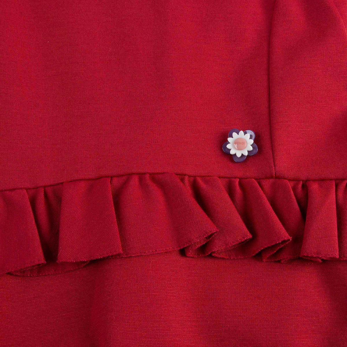 Girl Red Woven Ruffled Waisted Dress - CÉMAROSE | Children's Fashion Store - 5