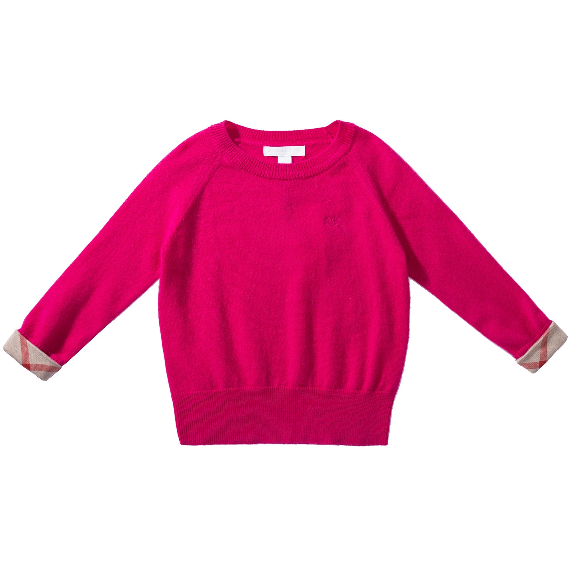 Girls Bright Crimson Pink Cashmere Sweater