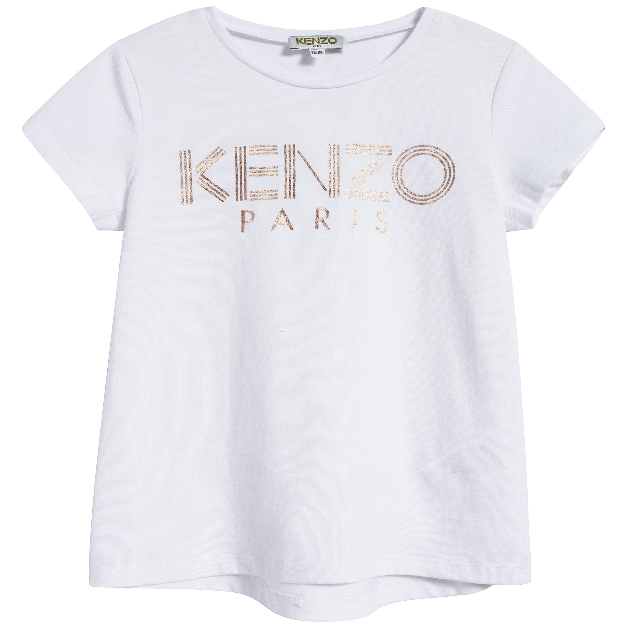 Girls White Logo Cotton T-shirt