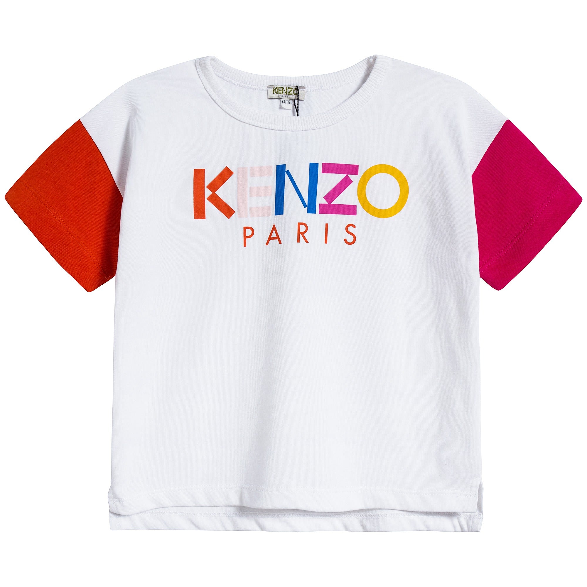Girls Optical White Cotton T-shirt