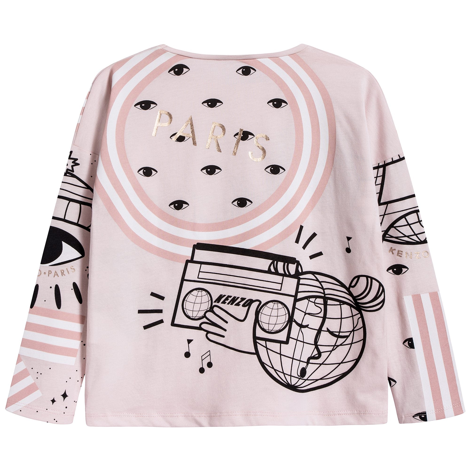 Girls Light Pink Logo Cotton T-shirt