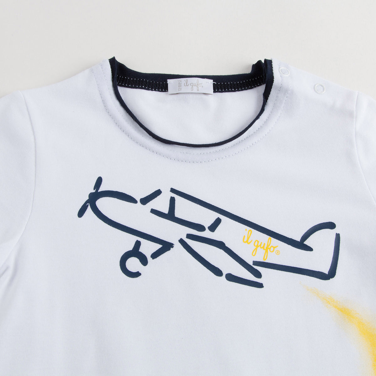 Baby Boys White T-Shirt And Dark Blue Shorts - CÉMAROSE | Children's Fashion Store - 7