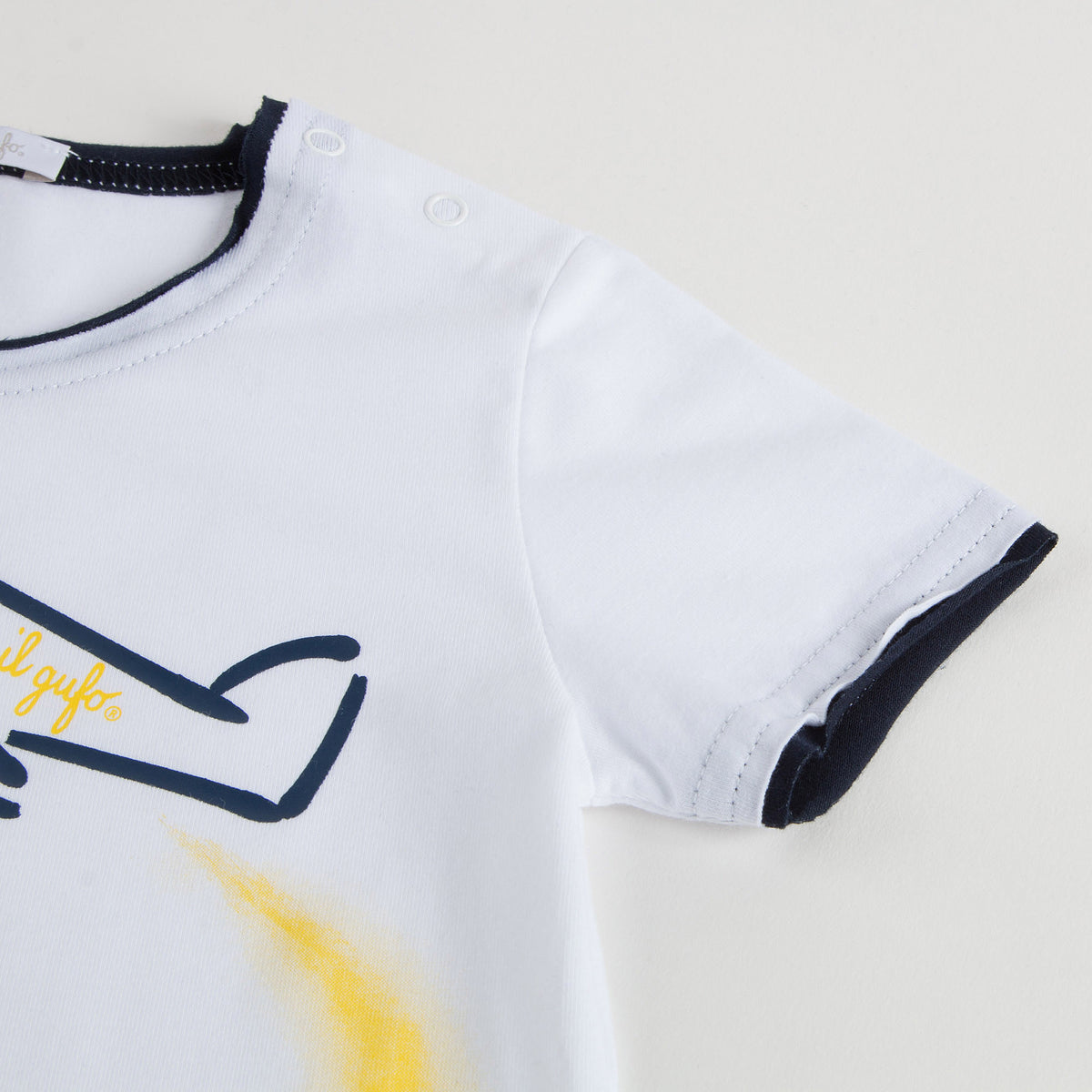 Baby Boys White T-Shirt And Dark Blue Shorts - CÉMAROSE | Children's Fashion Store - 9