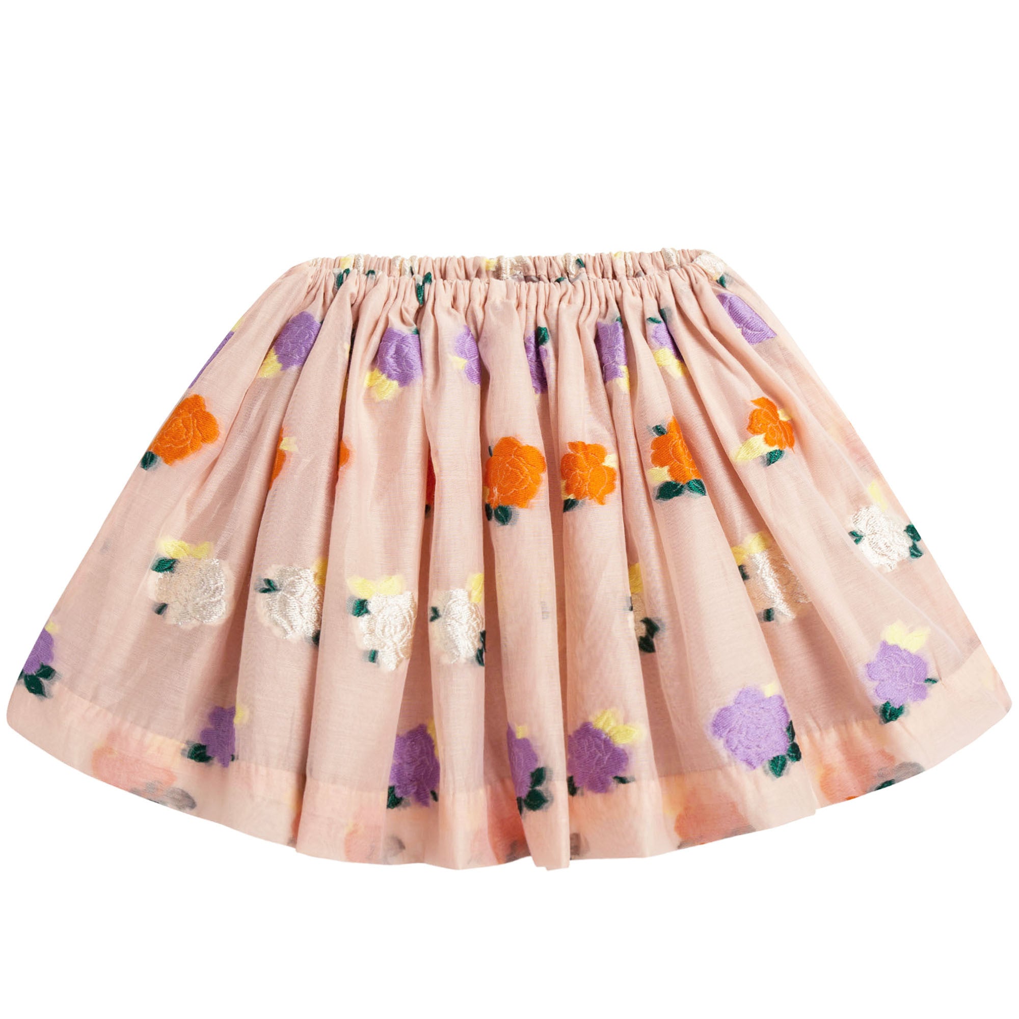 Girls Pale Pink Flowers Skirt
