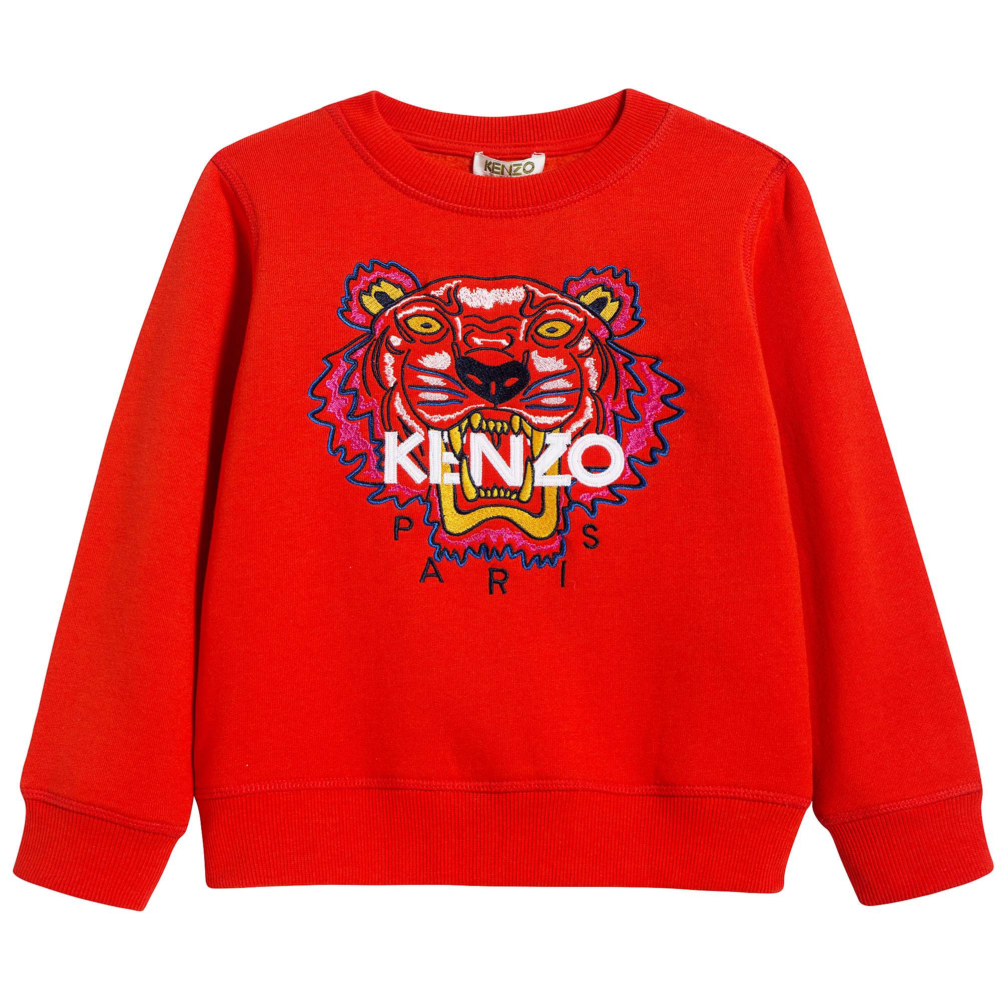 Girls Dark Orange Tiger Logo Sweatshirt