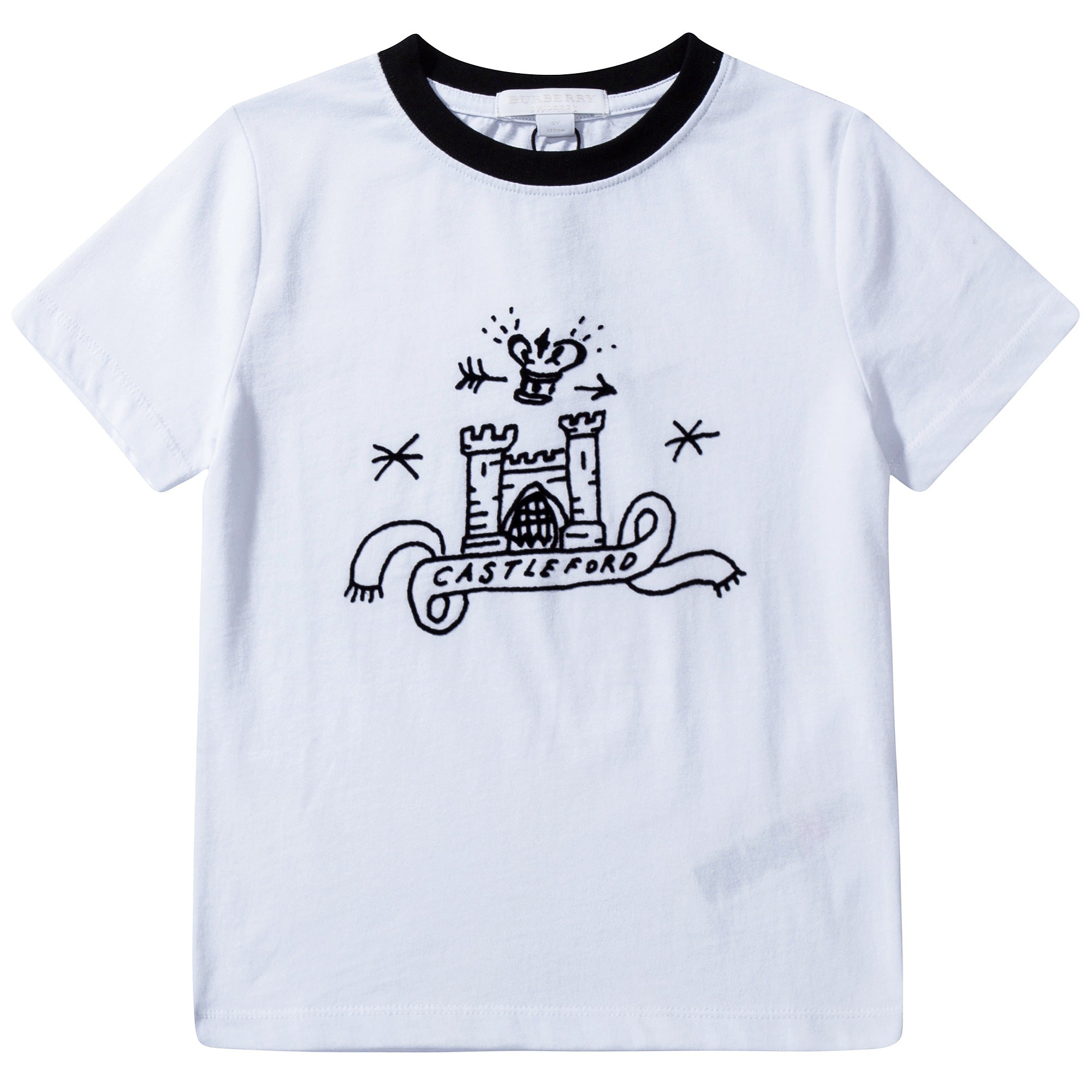 Baby & Girls White Cotton T-shirt