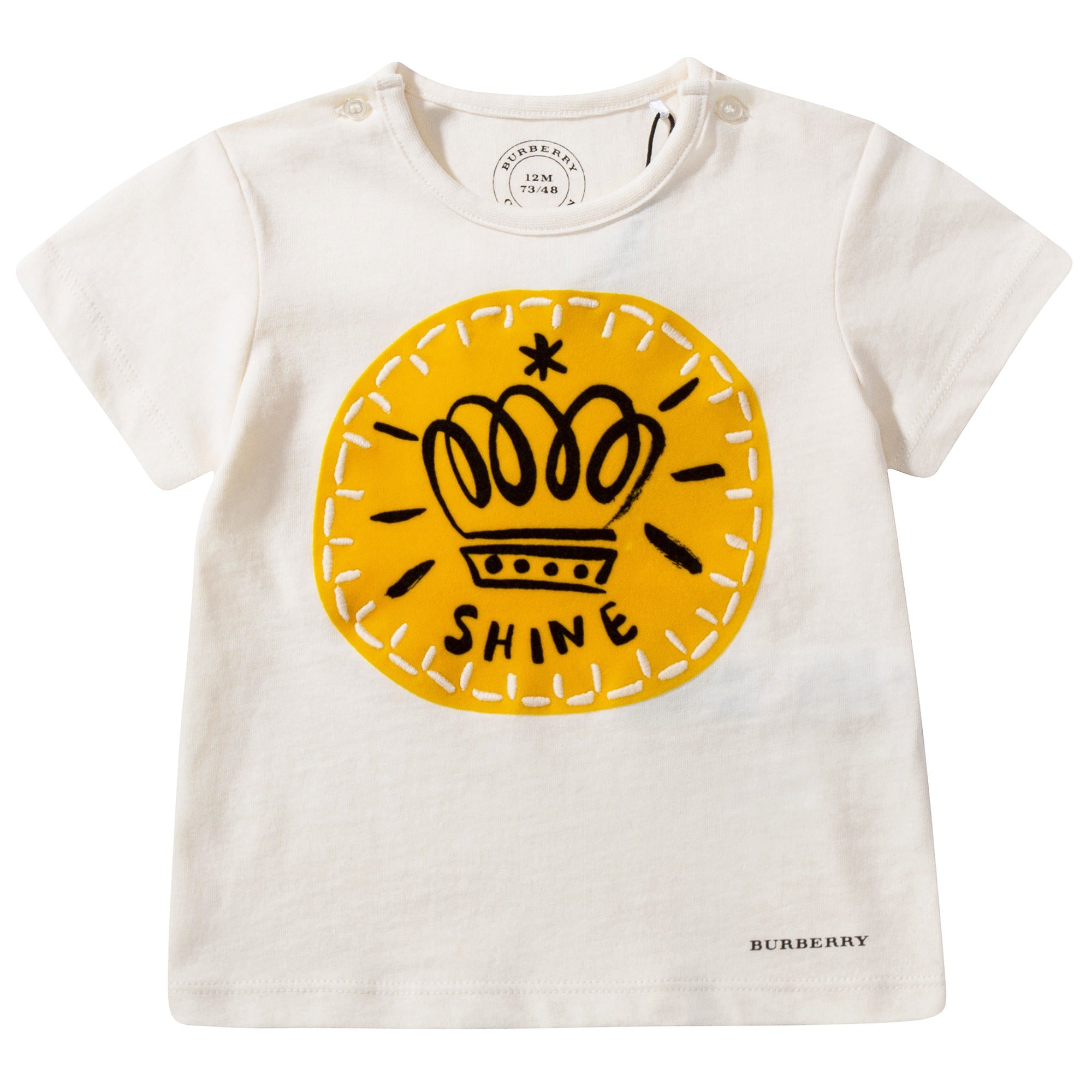 Baby Girls Natural White Cotton T-shirt