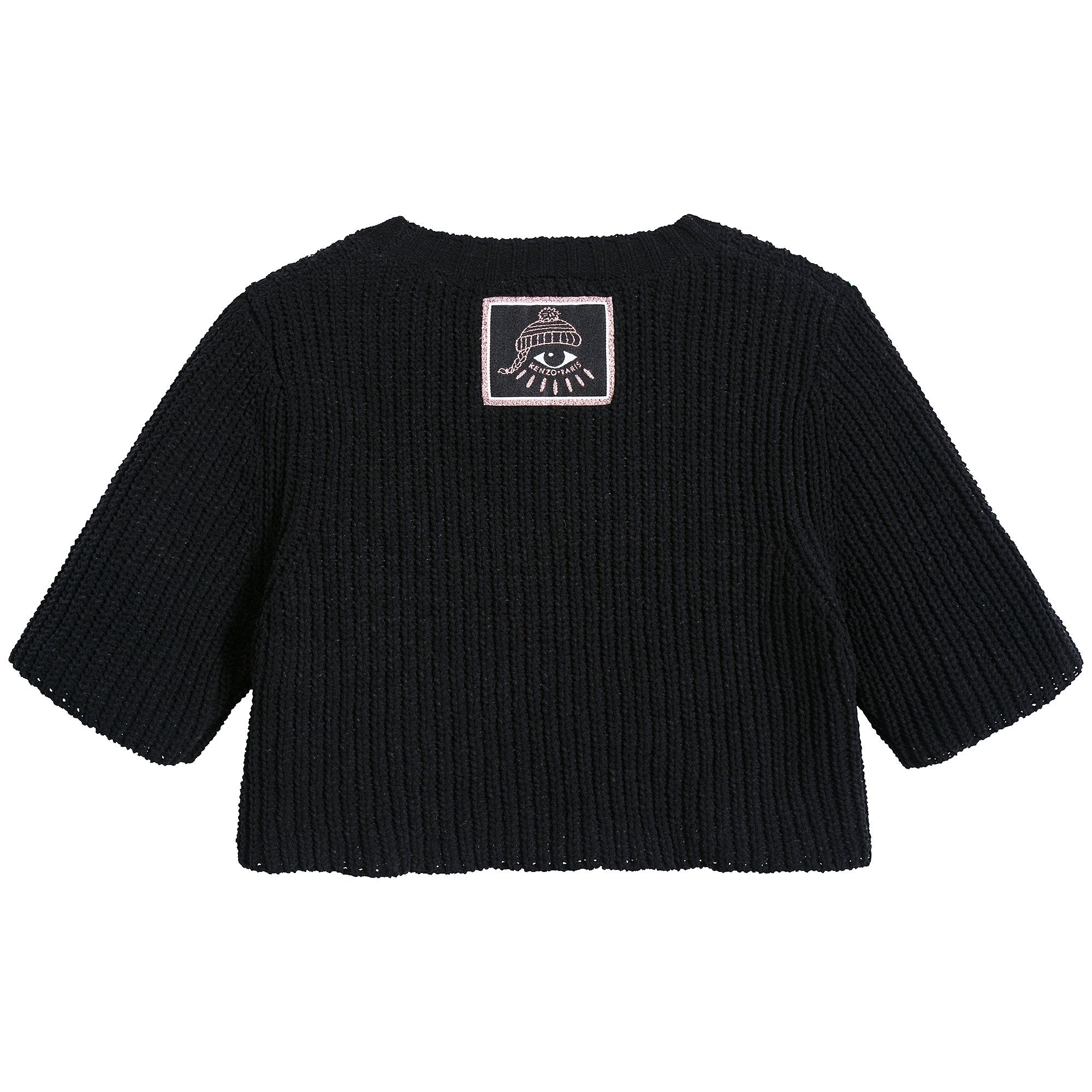 Girls Black & White Cotton Sweater