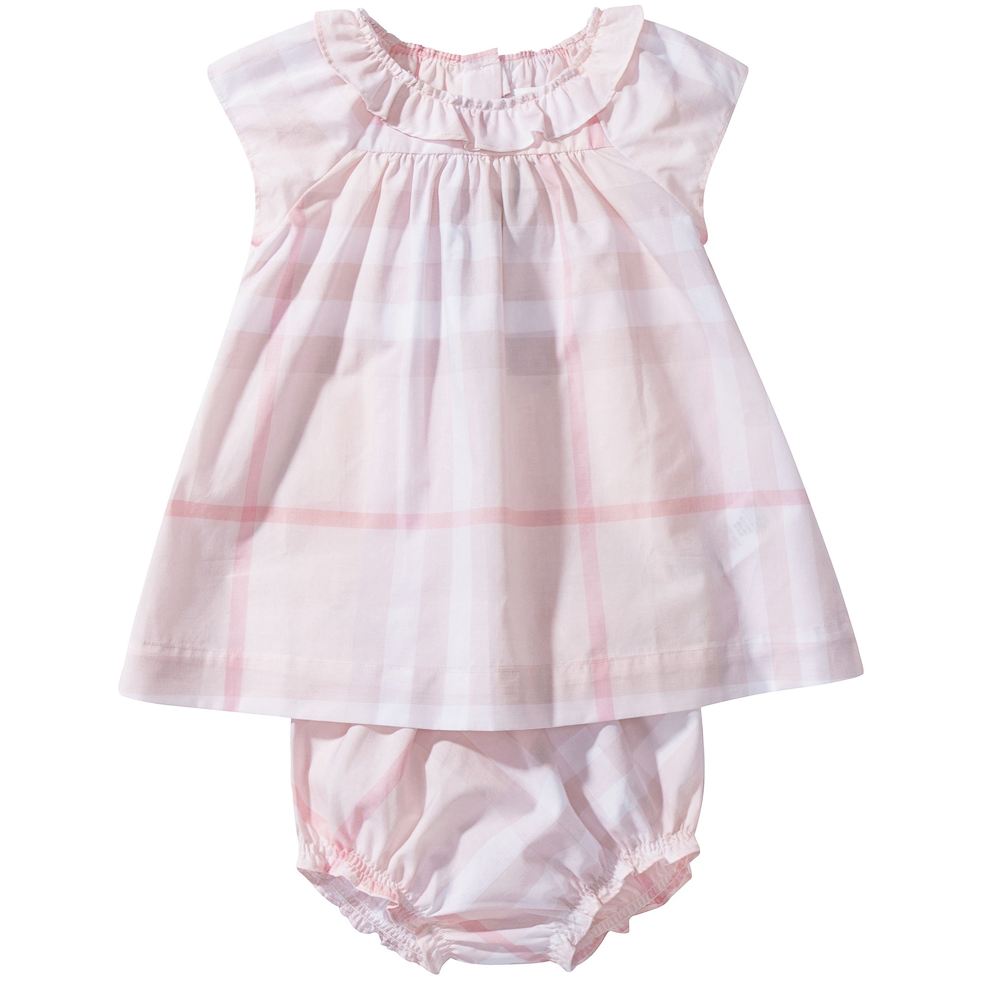Baby Girls Ice Pink Cotton Check Dress