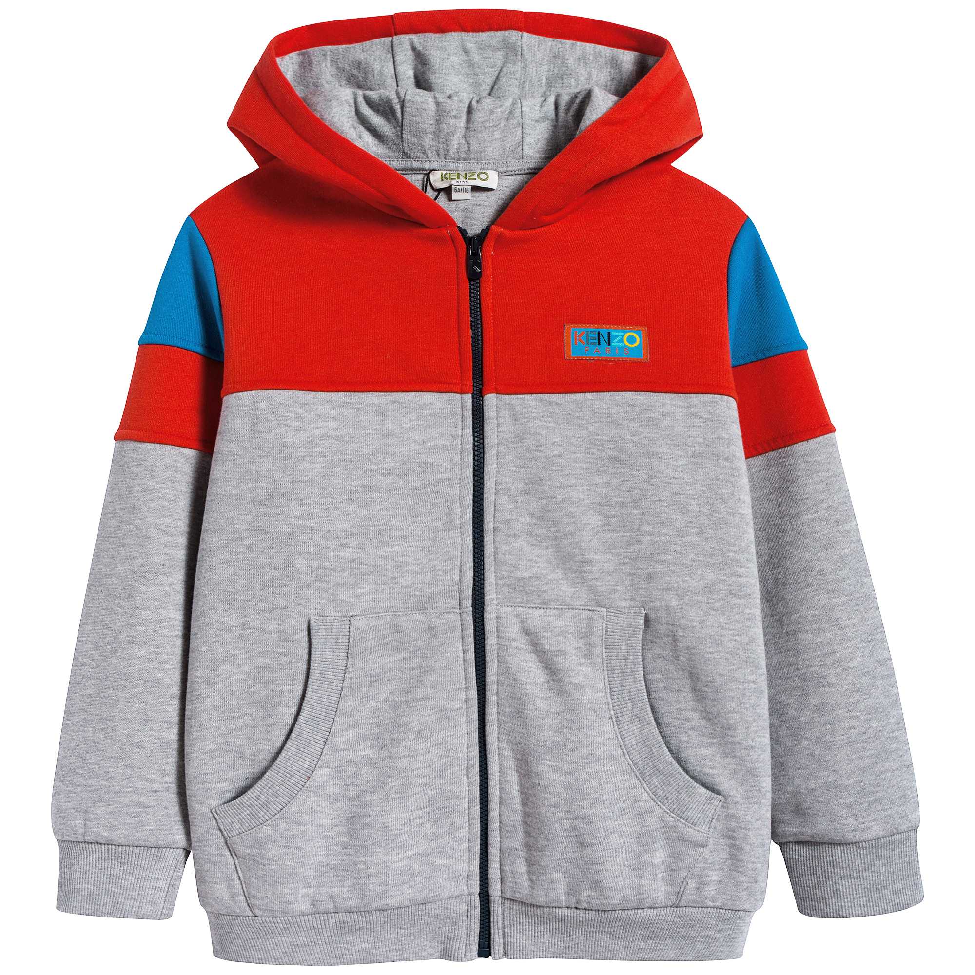 Girls Marl Grey & Red Cotton Cradigan