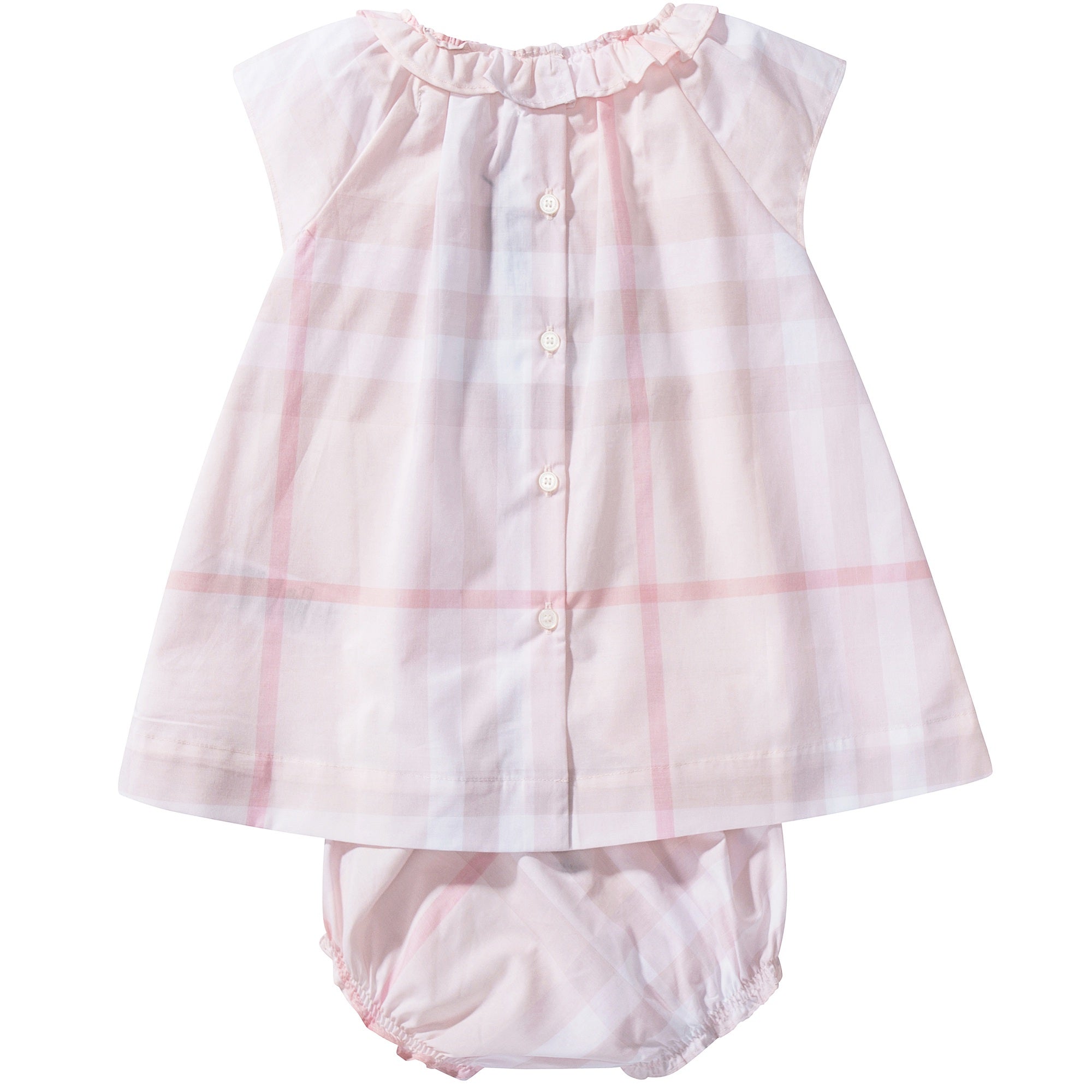 Baby Girls Ice Pink Cotton Check Dress