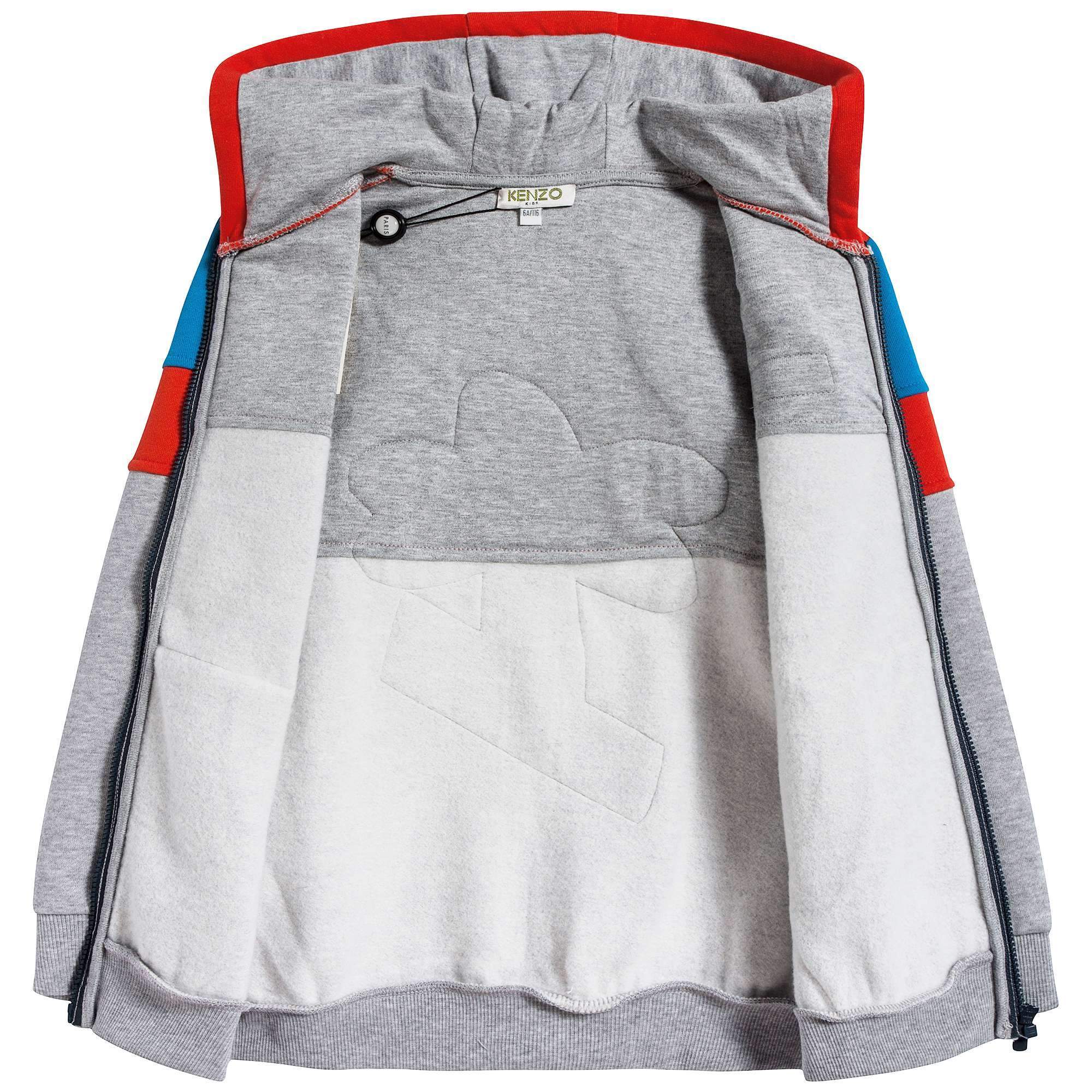 Girls Marl Grey & Red Cotton Cradigan