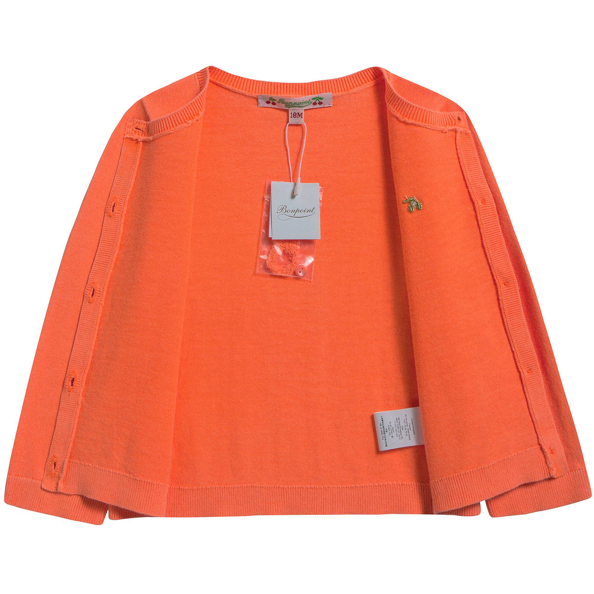 Cardigan en maille orange pour bébé fille