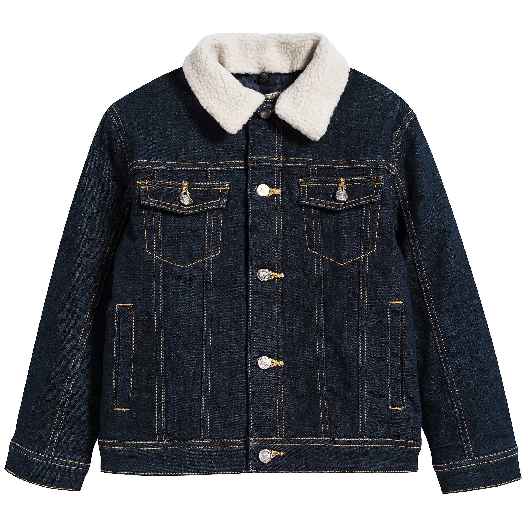 Girls Denim Black Coat