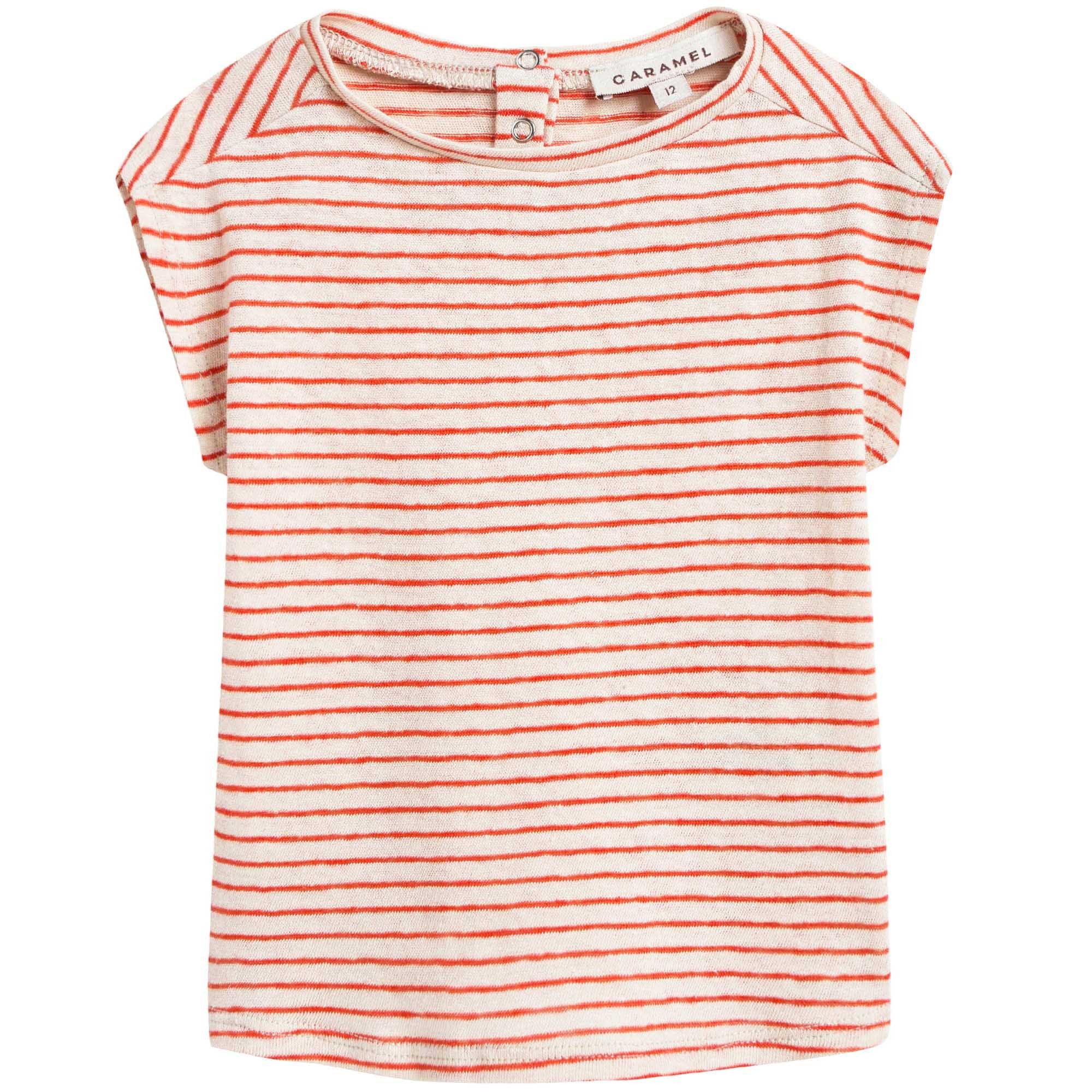 Baby Girls Bright Orange Striped T-shirt