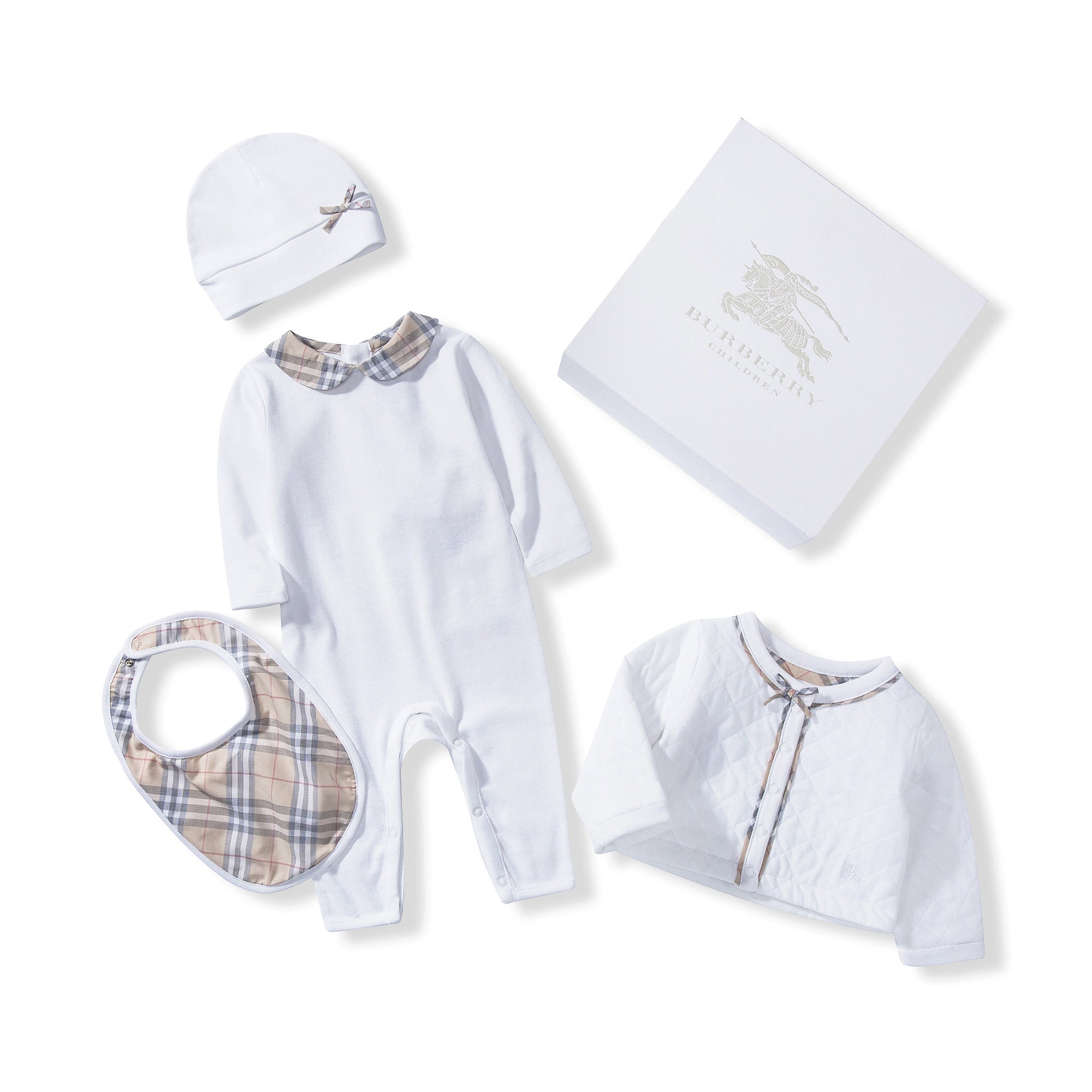 Baby White Cotton Three-piece Gift Set