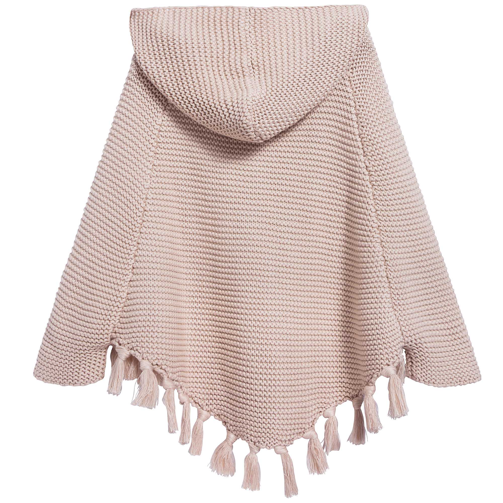 Girls Pink "Knitted Cotton" Knitted Cape