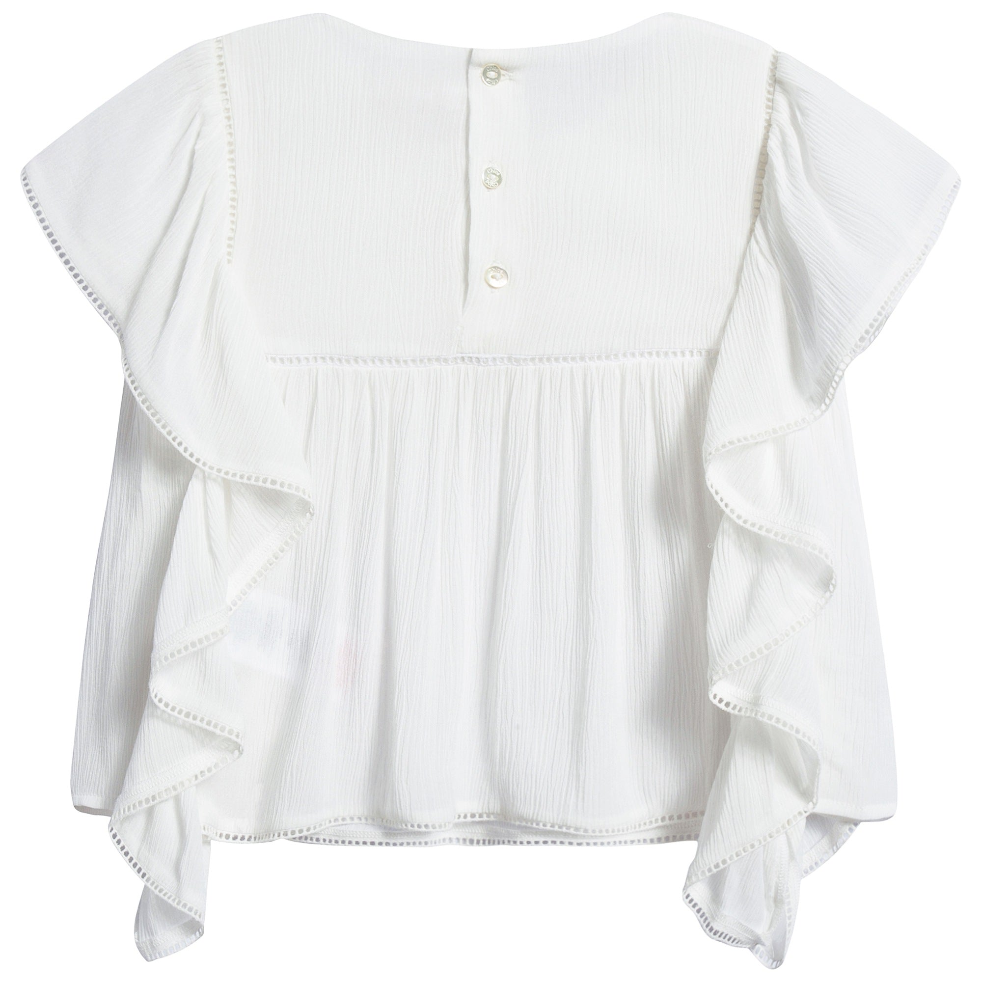 Baby Girls Off White Viscose Blouse