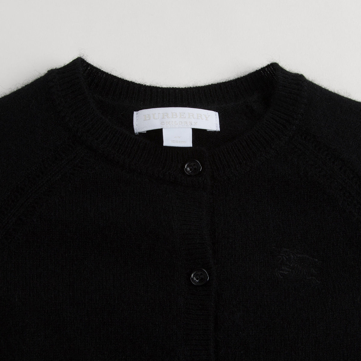 Girls Black Cotton Cardigan with Check Cuffs - CÉMAROSE | Children's Fashion Store - 4