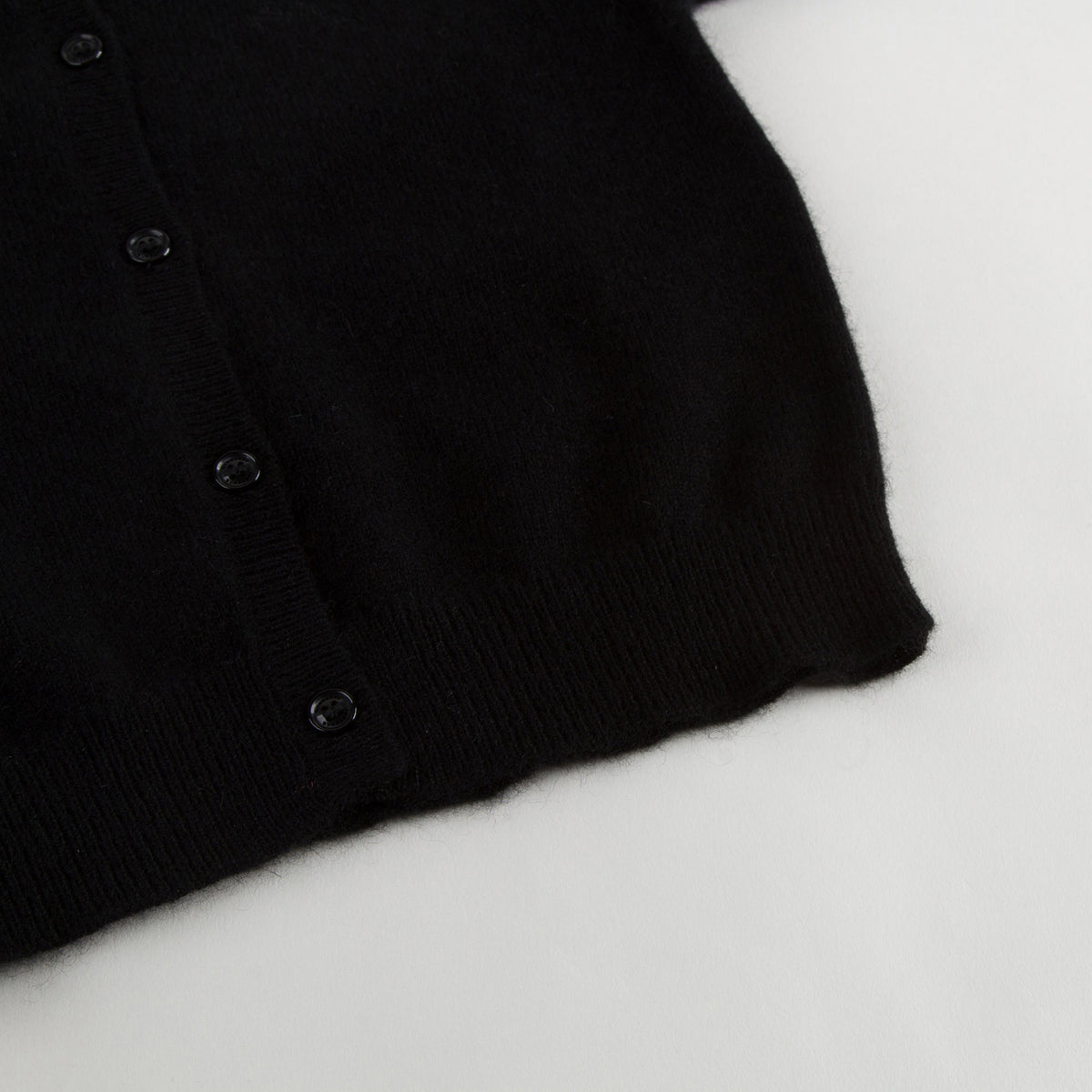 Girls Black Cotton Cardigan with Check Cuffs - CÉMAROSE | Children's Fashion Store - 6