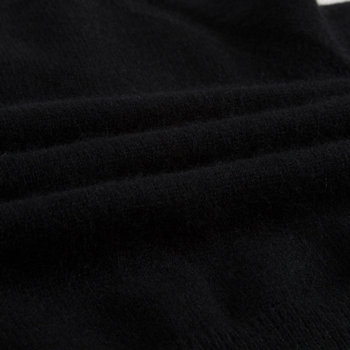 Girls Black Cotton Cardigan with Check Cuffs - CÉMAROSE | Children's Fashion Store - 7