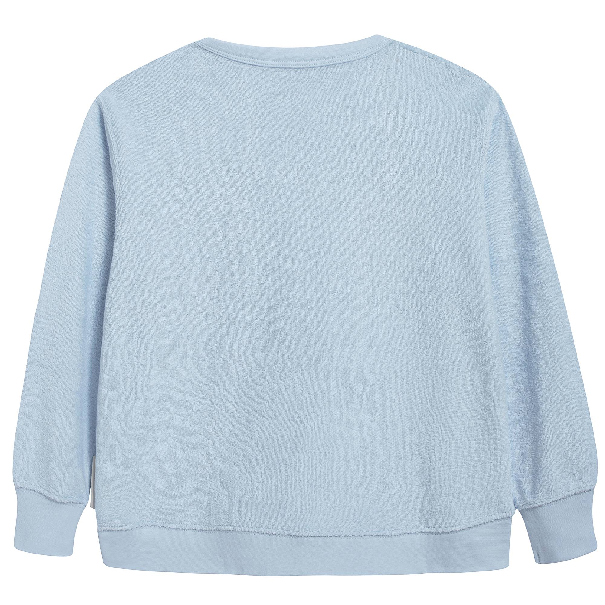 Girls Light Blue & Carmine Pima Cotton Sweatshirt