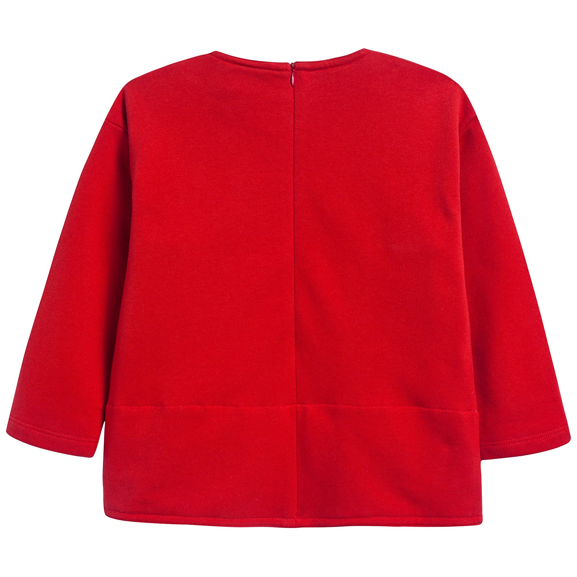 Girls Flame Red Cotton Sweater